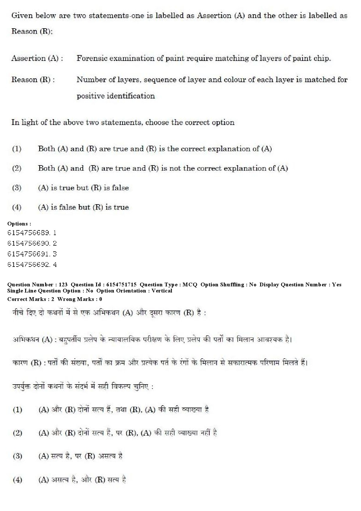 UGC NET Forensic Science Question Paper December 2019 102