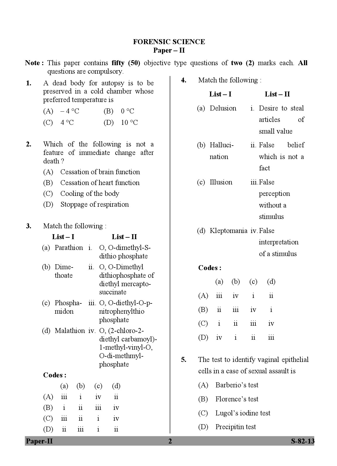 UGC NET Forensic Science Question Paper II Exam September 2013 2