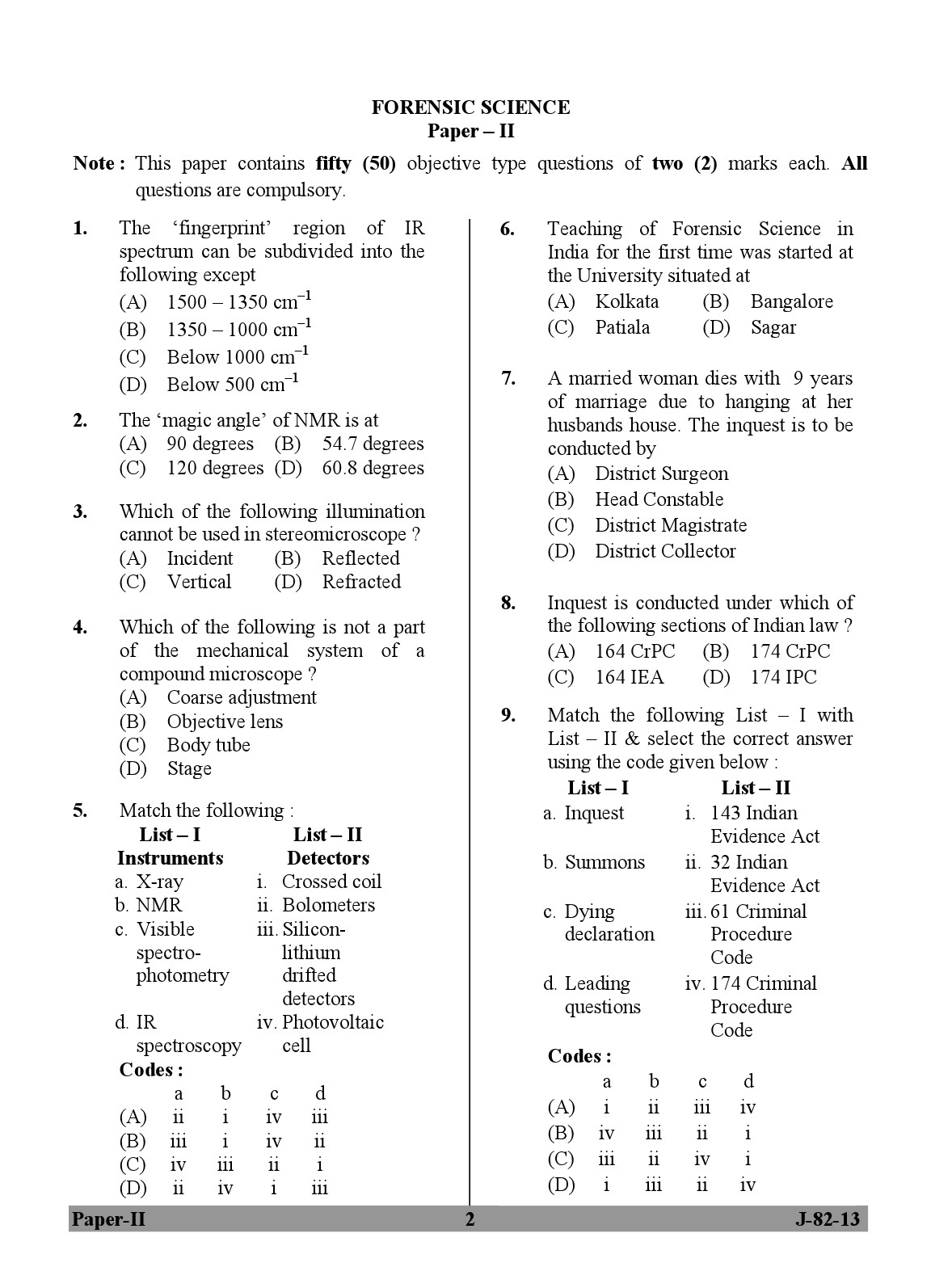 UGC NET Forensic Science Question Paper II June 2013 2