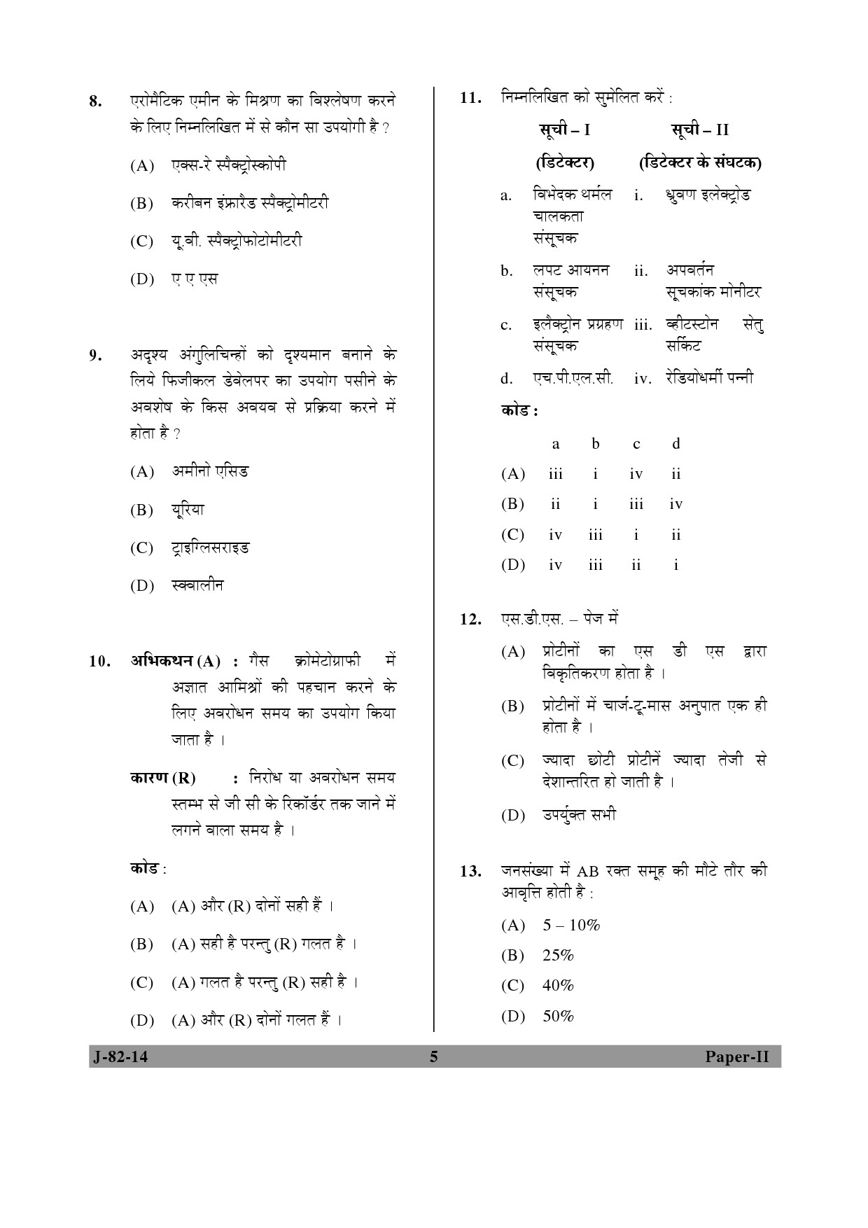 UGC NET Forensic Science Question Paper II June 2014 5