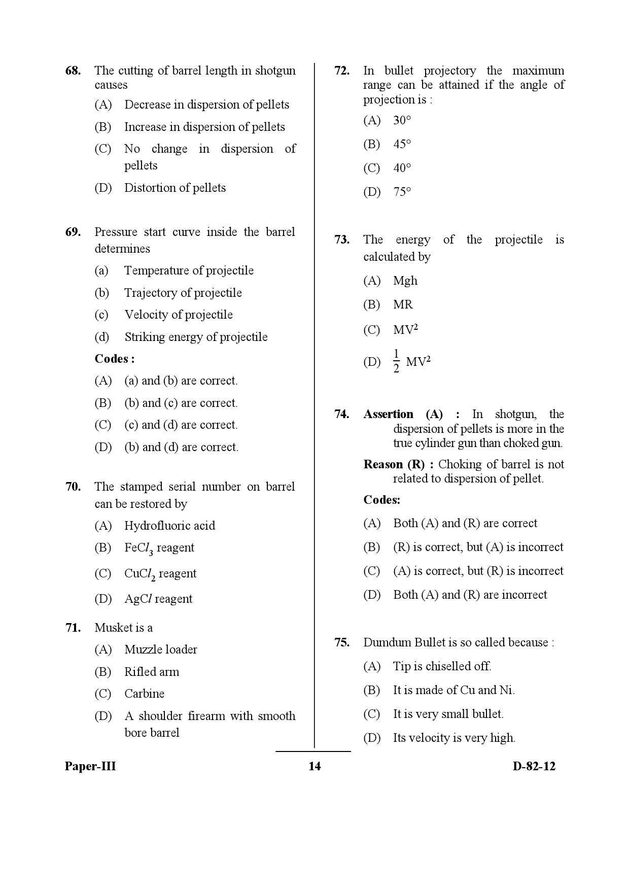 UGC NET Forensic Science Question Paper III December 2012 14