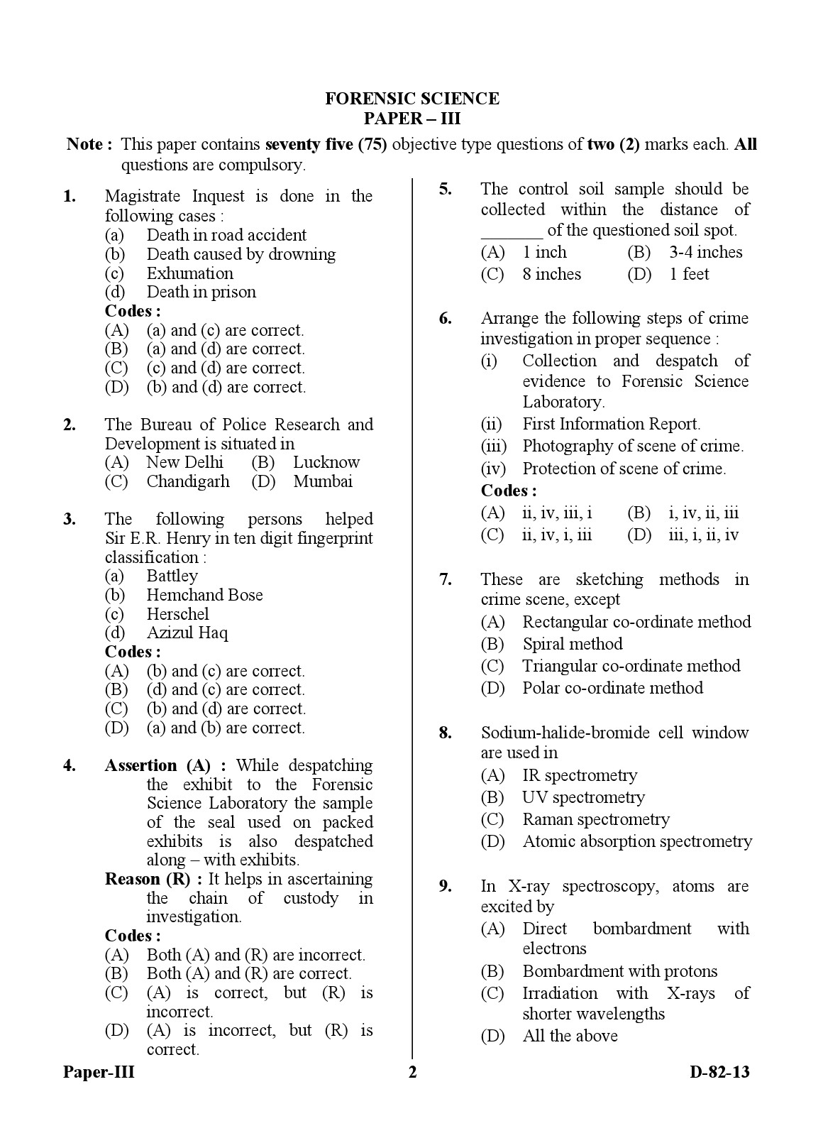 UGC NET Forensic Science Question Paper III December 2013 2