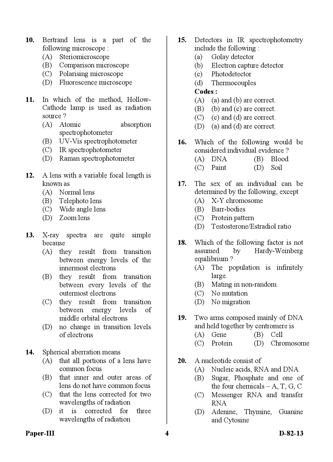 UGC NET Forensic Science Question Paper III December 2013 4