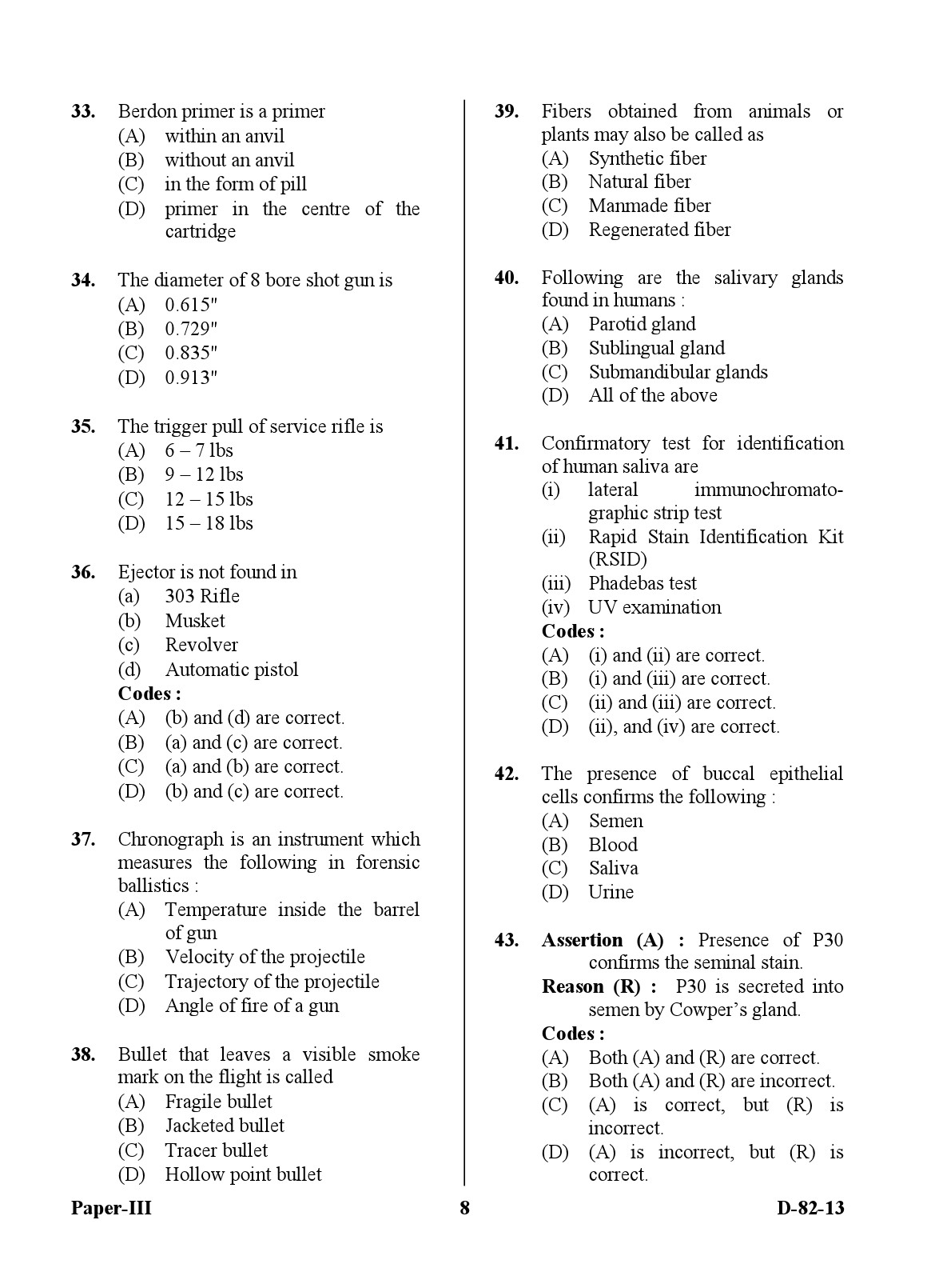 UGC NET Forensic Science Question Paper III December 2013 8