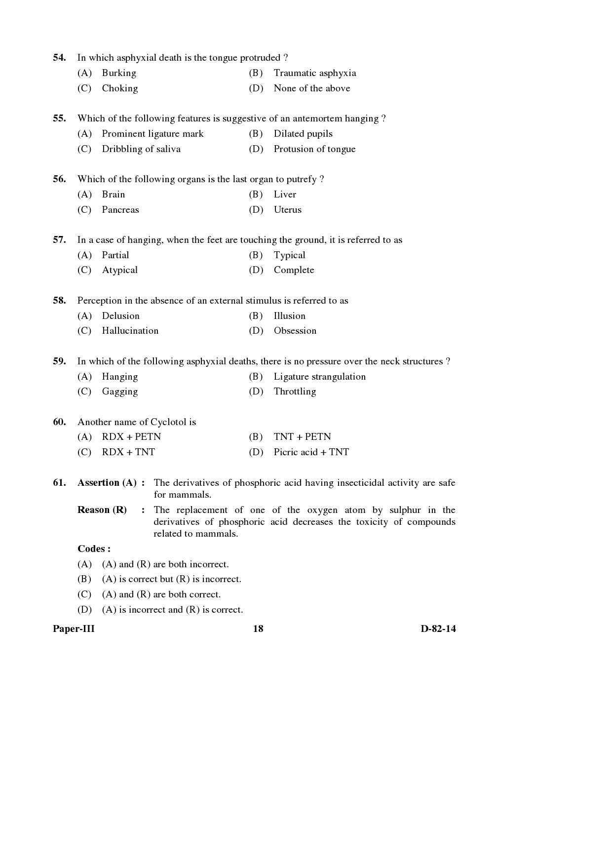 UGC NET Forensic Science Question Paper III December 2014 18