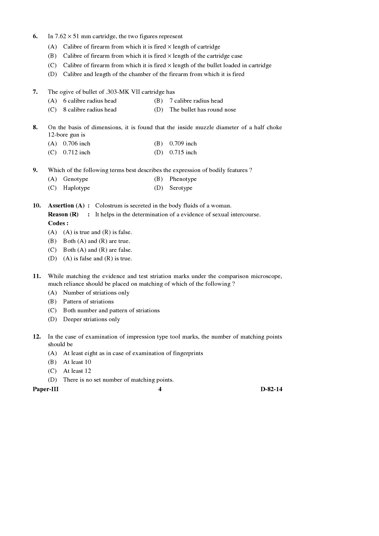 UGC NET Forensic Science Question Paper III December 2014 4