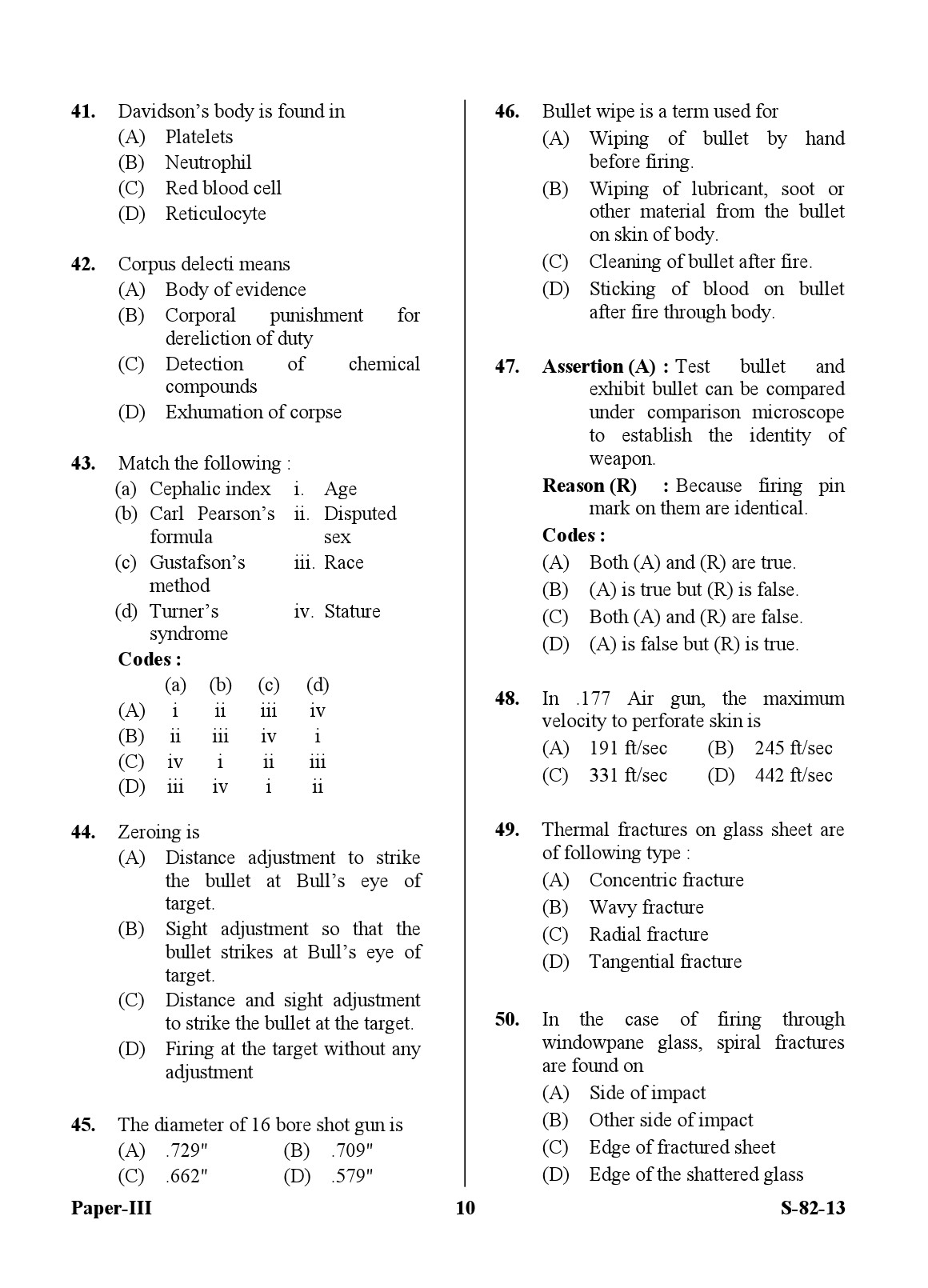 UGC NET Forensic Science Question Paper III Exam September 2013 10