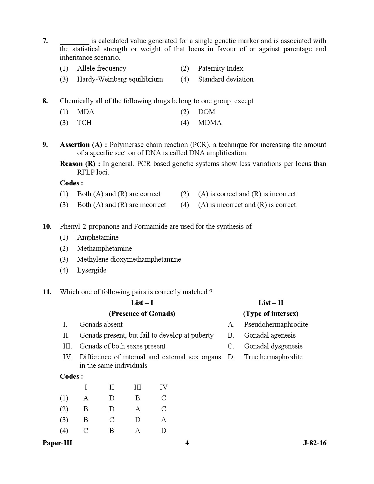 UGC NET Forensic Science Question Paper III July 2016 4