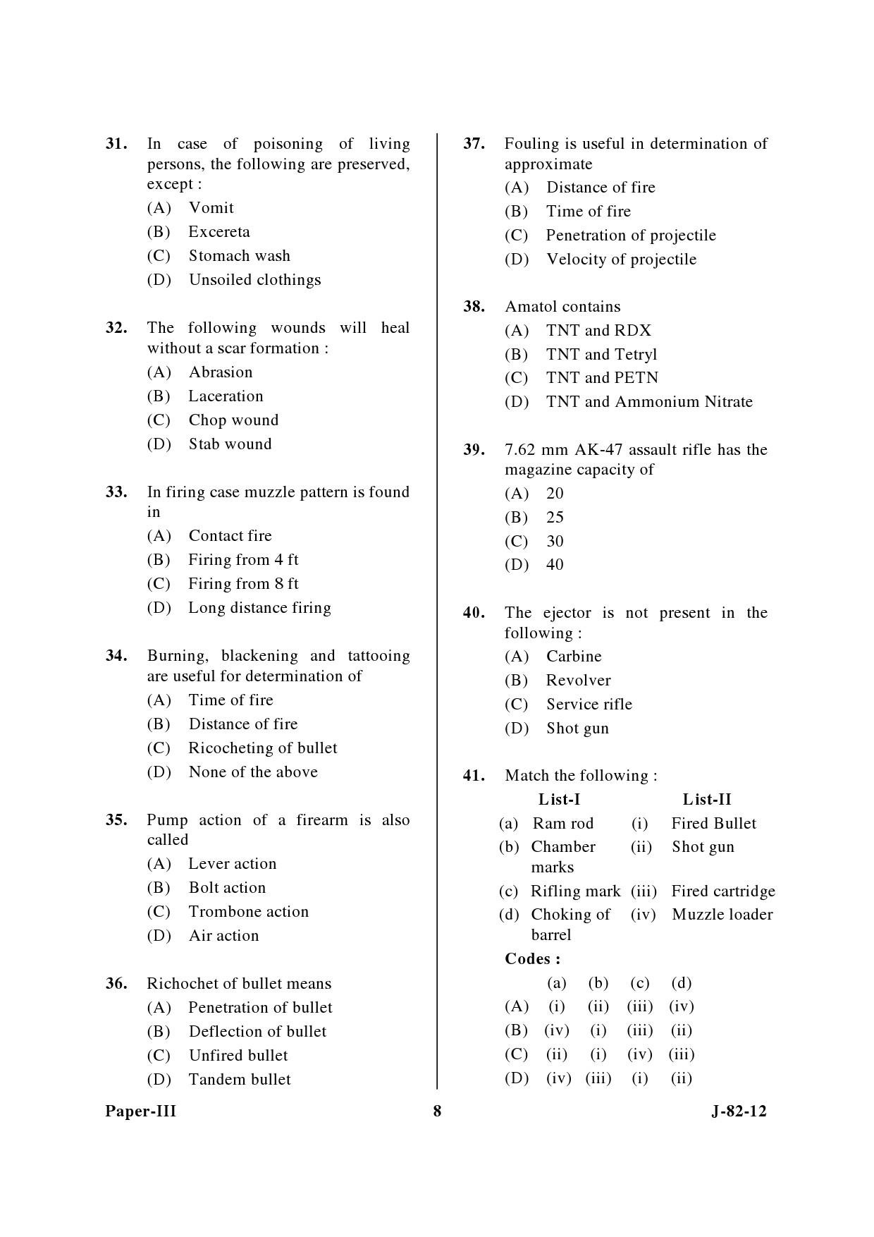 UGC NET Forensic Science Question Paper III June 2012 8