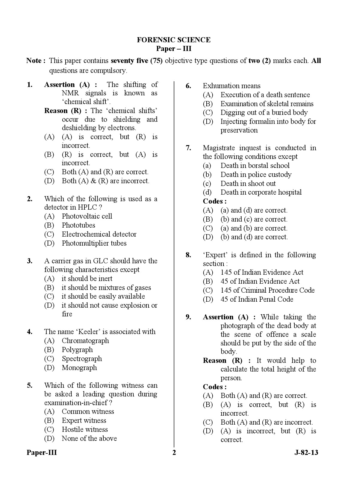 UGC NET Forensic Science Question Paper III June 2013 2