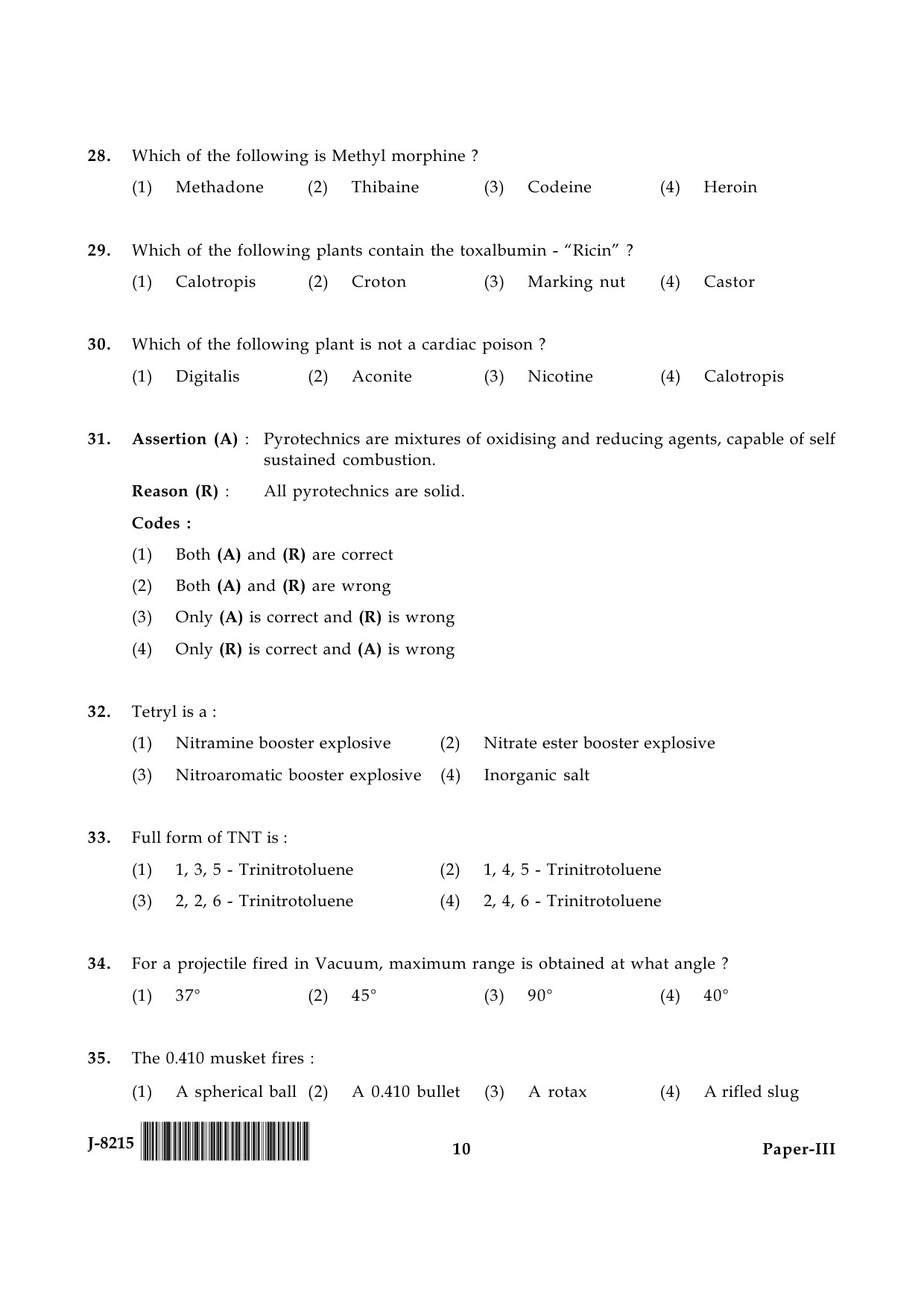 UGC NET Forensic Science Question Paper III June 2015 10