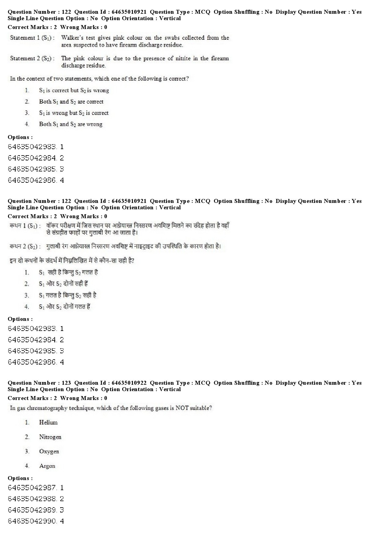 UGC NET Forensic Science Question Paper June 2019 86