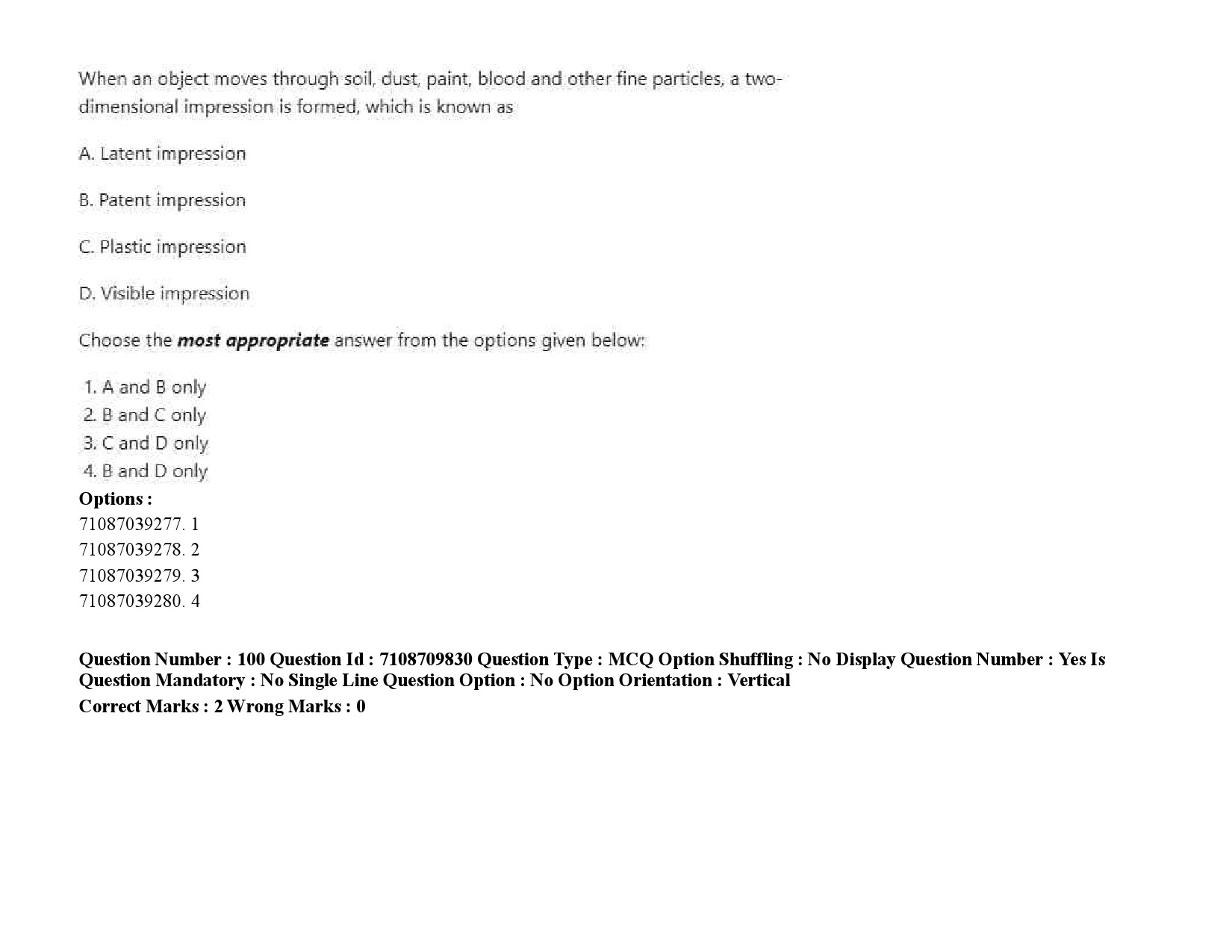 UGC NET Forensic Science Question Paper September 2020 132