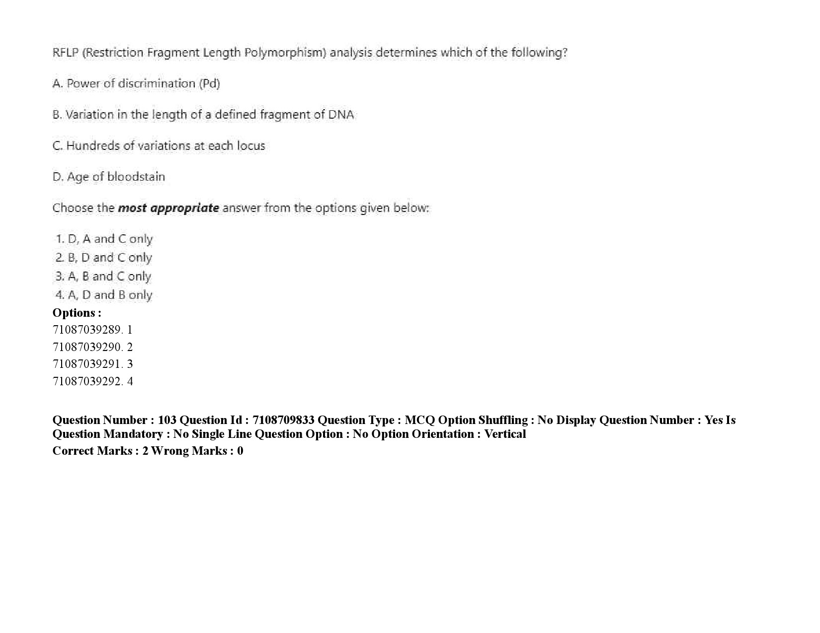 UGC NET Forensic Science Question Paper September 2020 138