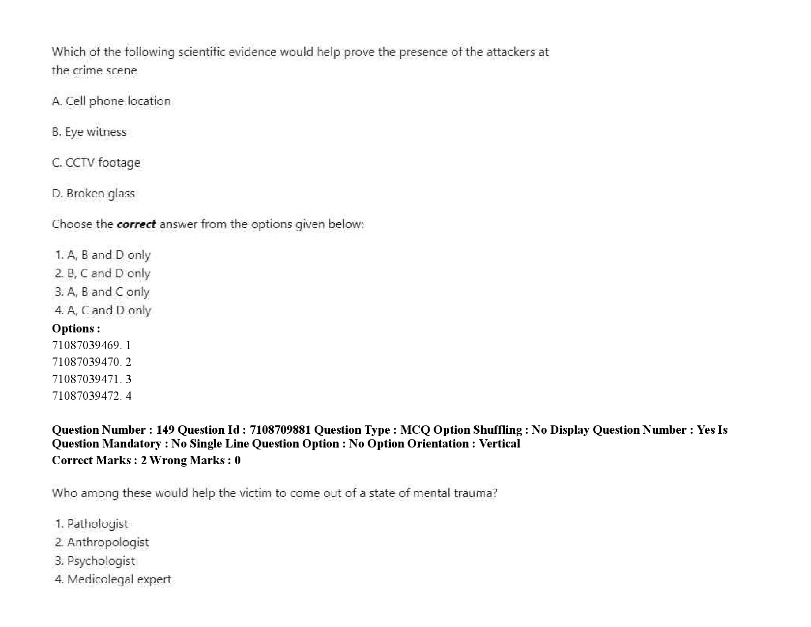 UGC NET Forensic Science Question Paper September 2020 223