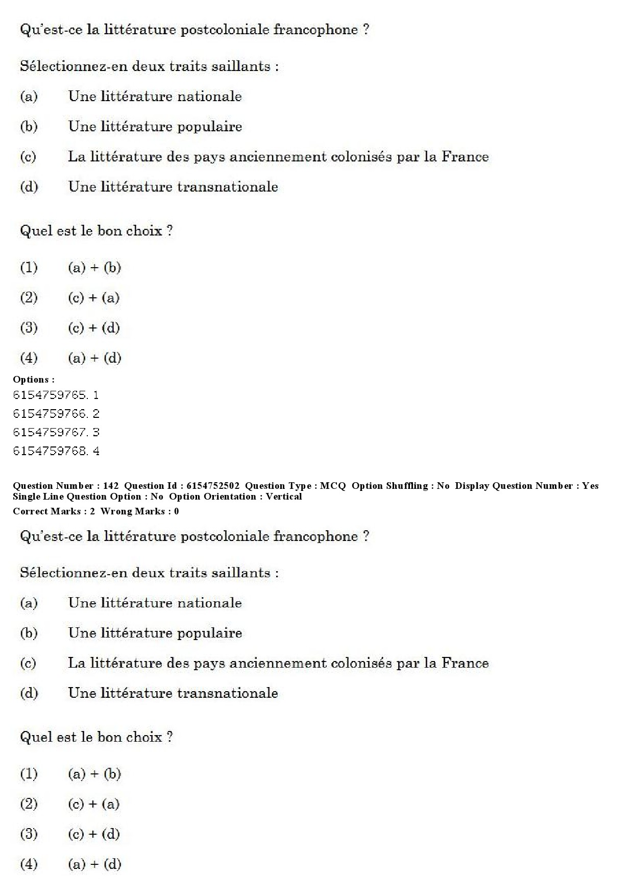 UGC NET French Question Paper December 2019 114