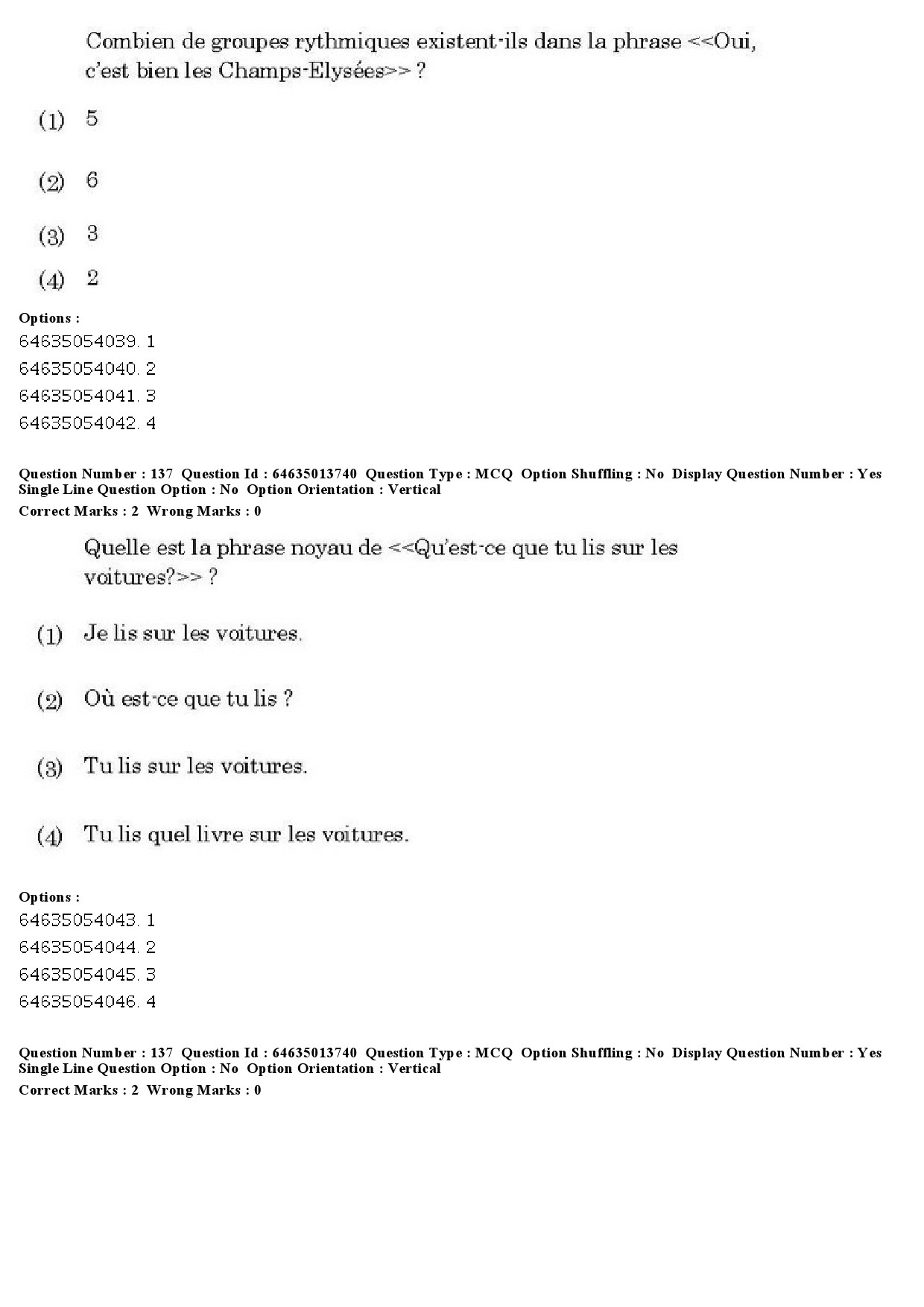 UGC NET French Question Paper June 2019 112