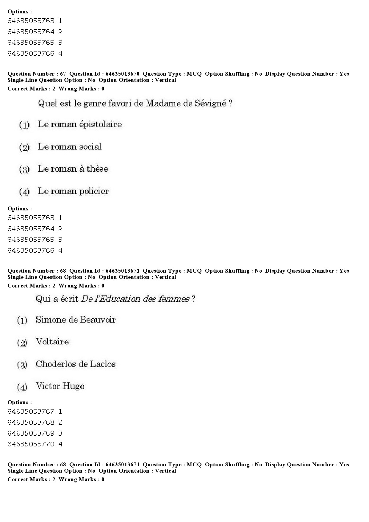 UGC NET French Question Paper June 2019 49