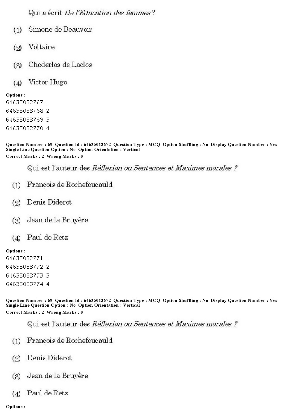 UGC NET French Question Paper June 2019 50