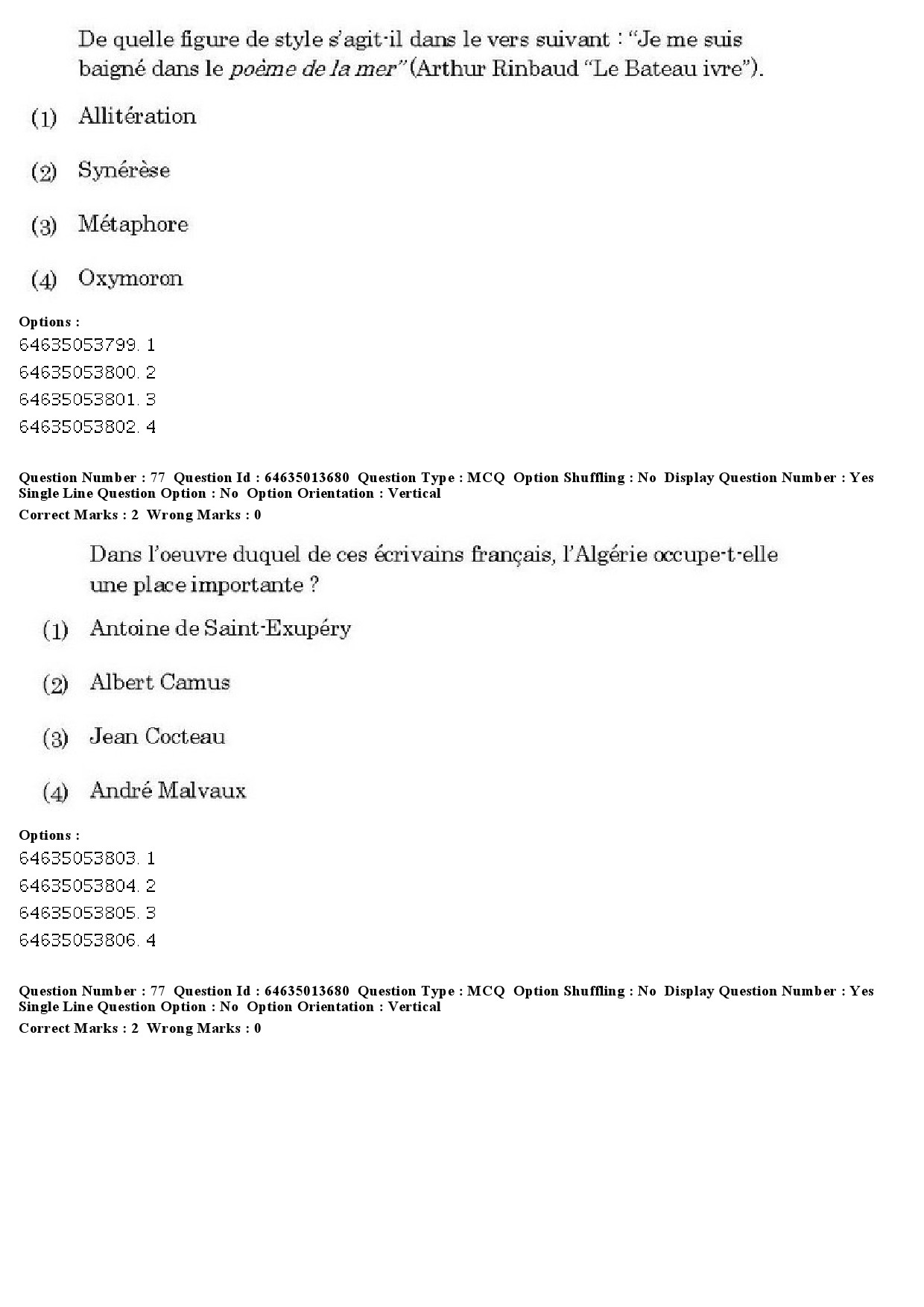 UGC NET French Question Paper June 2019 57