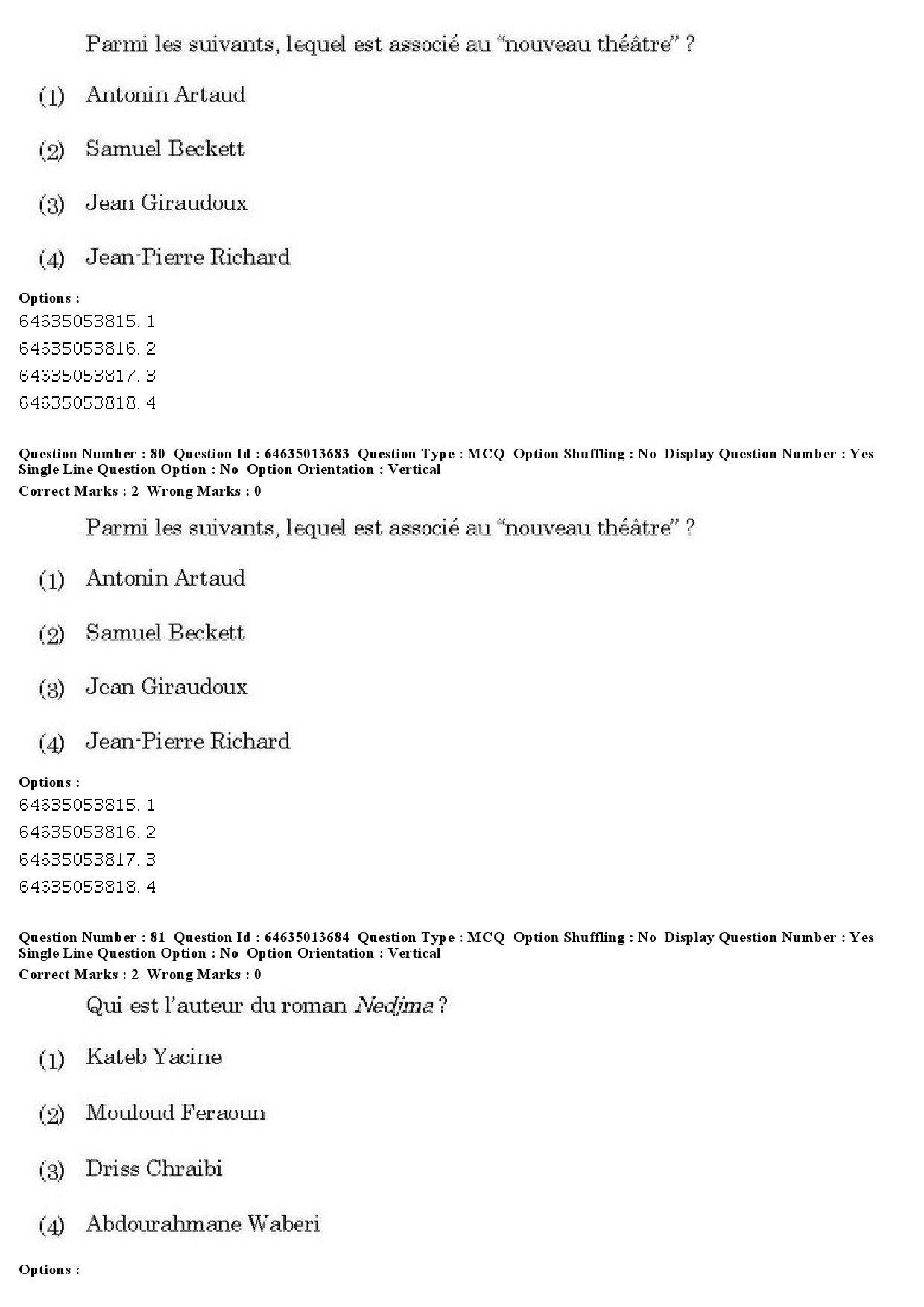 UGC NET French Question Paper June 2019 60