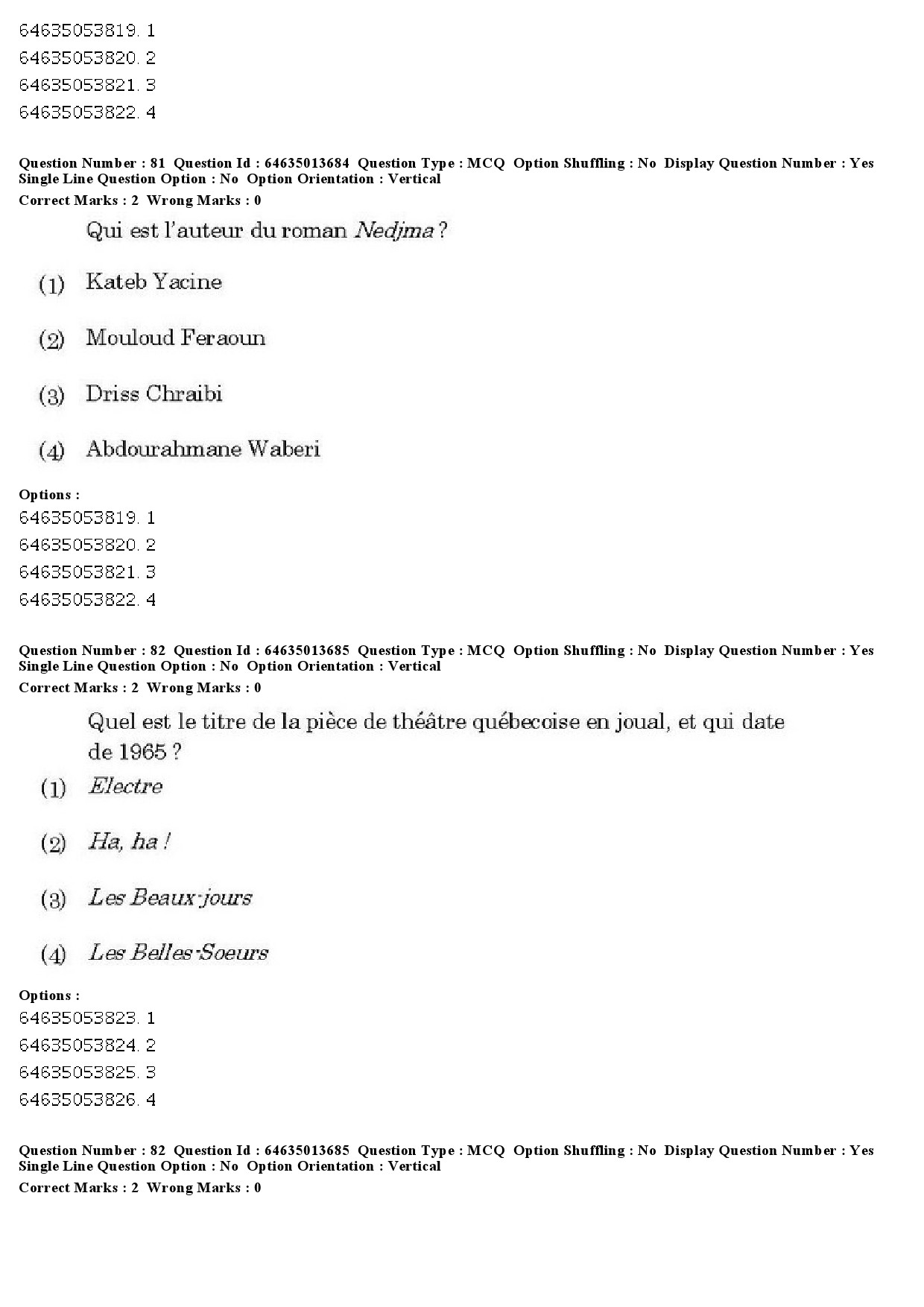 UGC NET French Question Paper June 2019 61