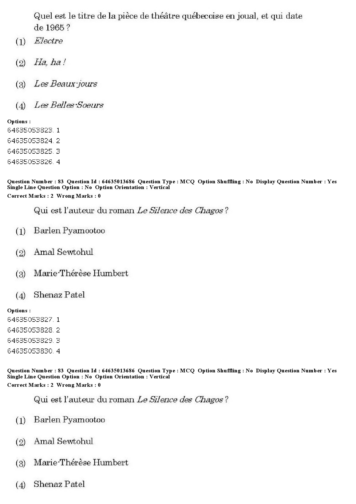 UGC NET French Question Paper June 2019 62