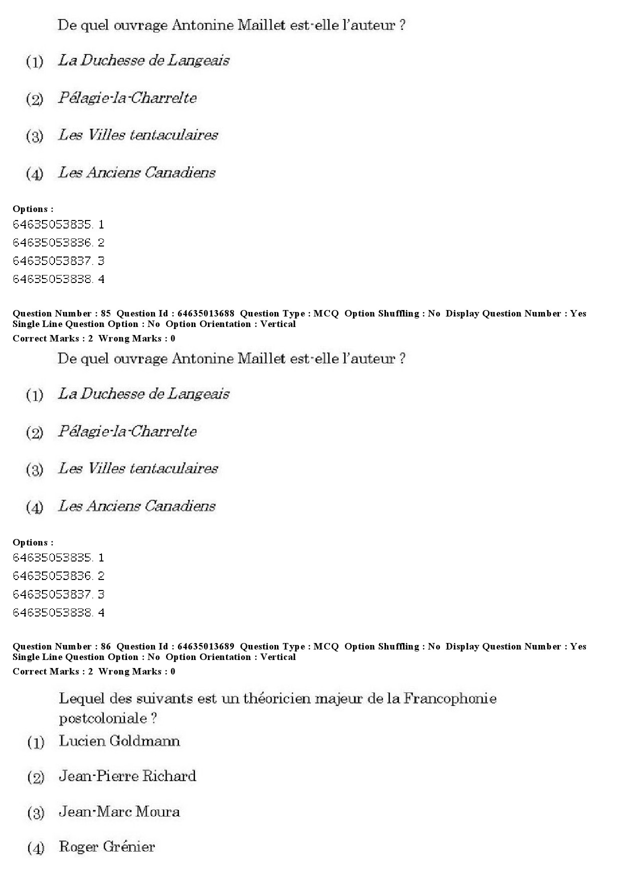 UGC NET French Question Paper June 2019 64