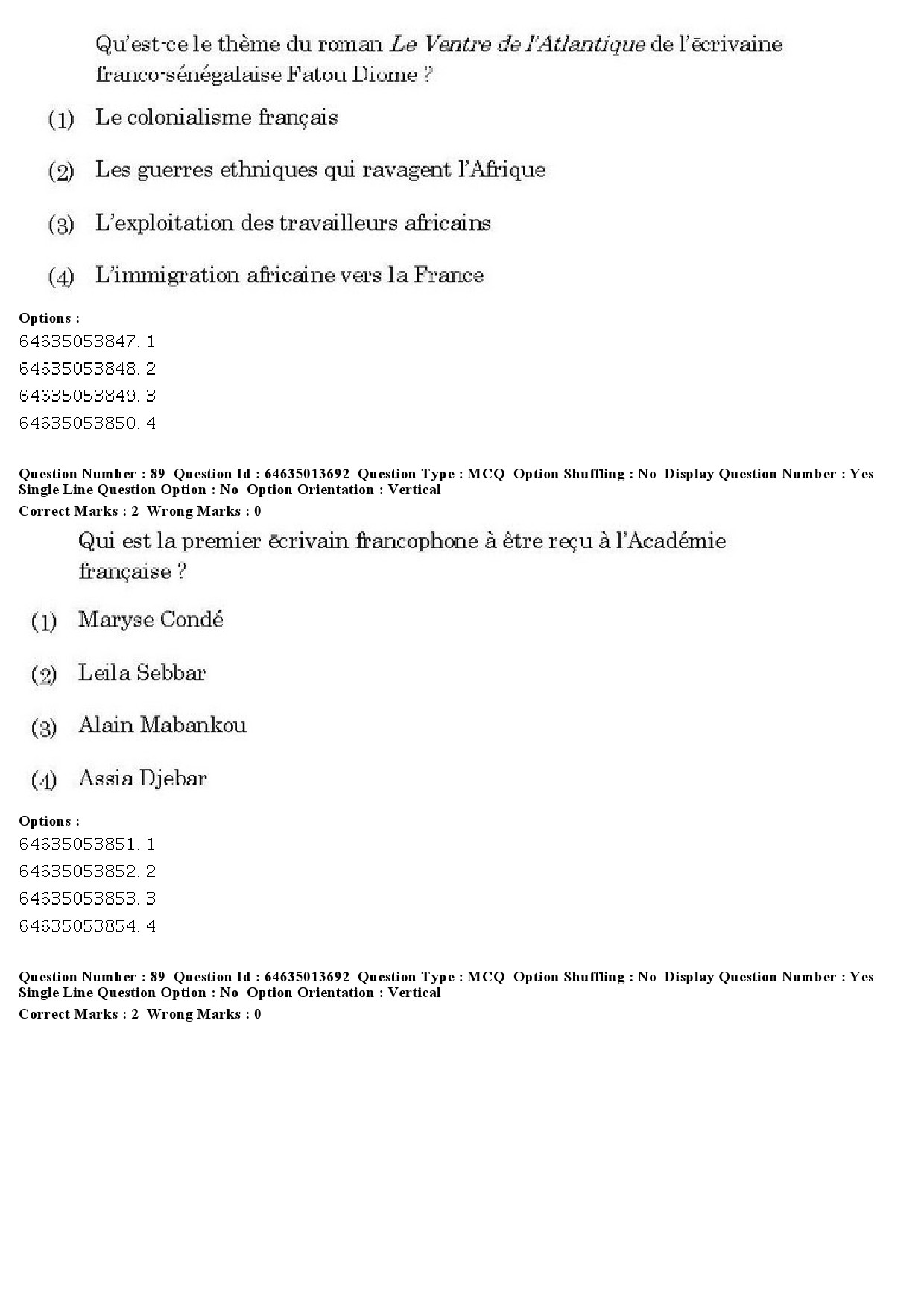 UGC NET French Question Paper June 2019 67