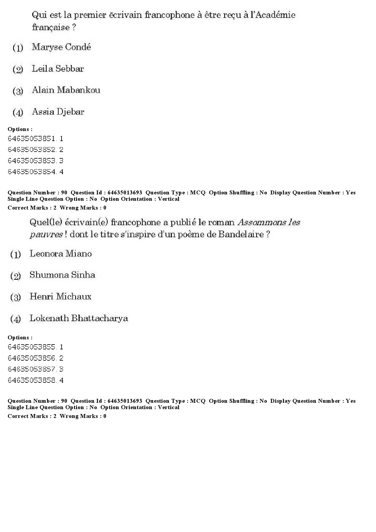 UGC NET French Question Paper June 2019 68