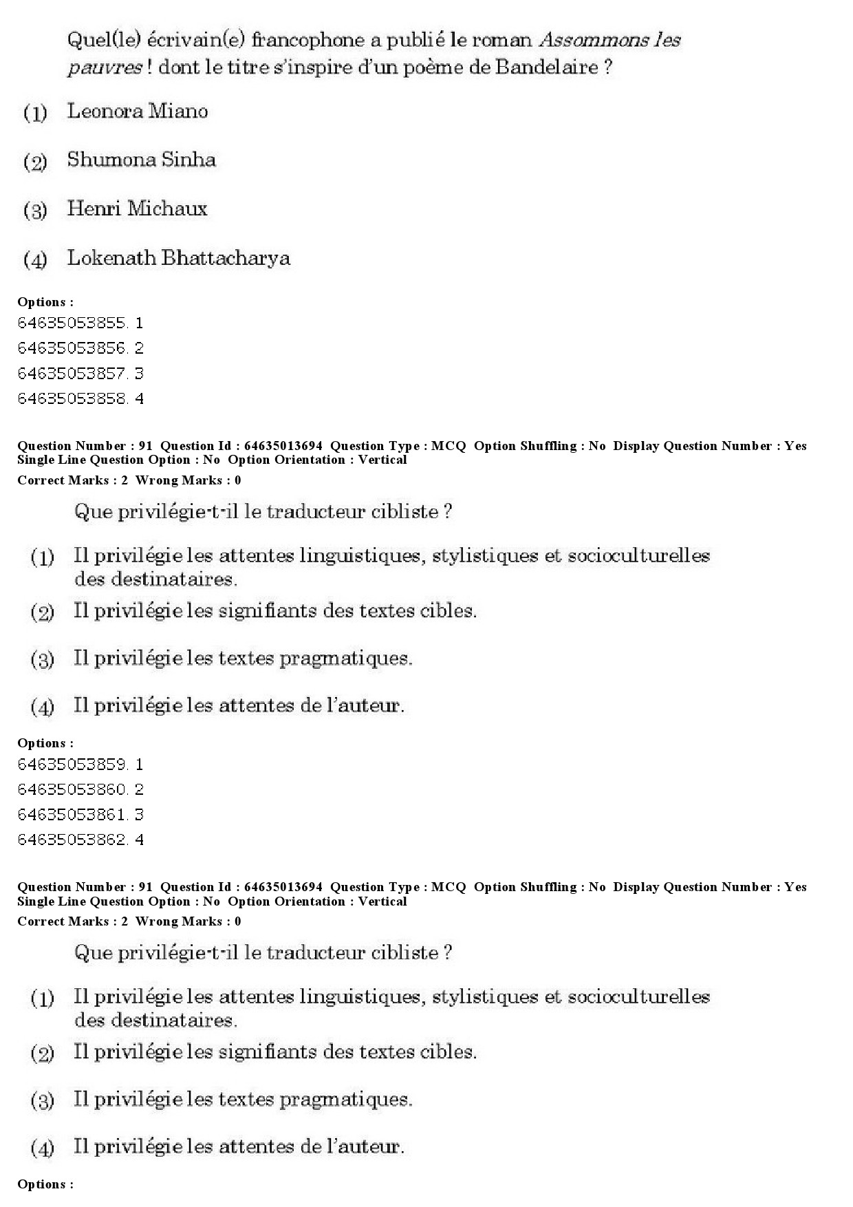 UGC NET French Question Paper June 2019 69