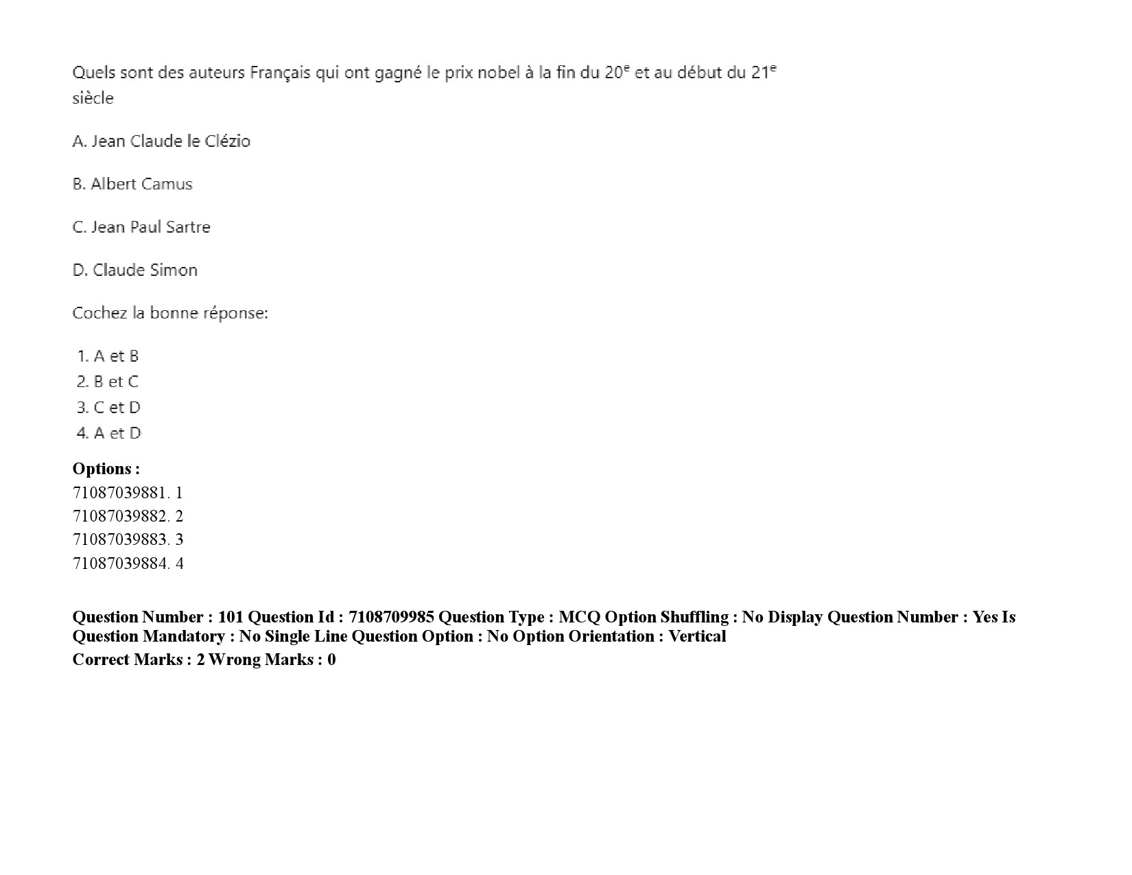 UGC NET French Question Paper September 2020 138