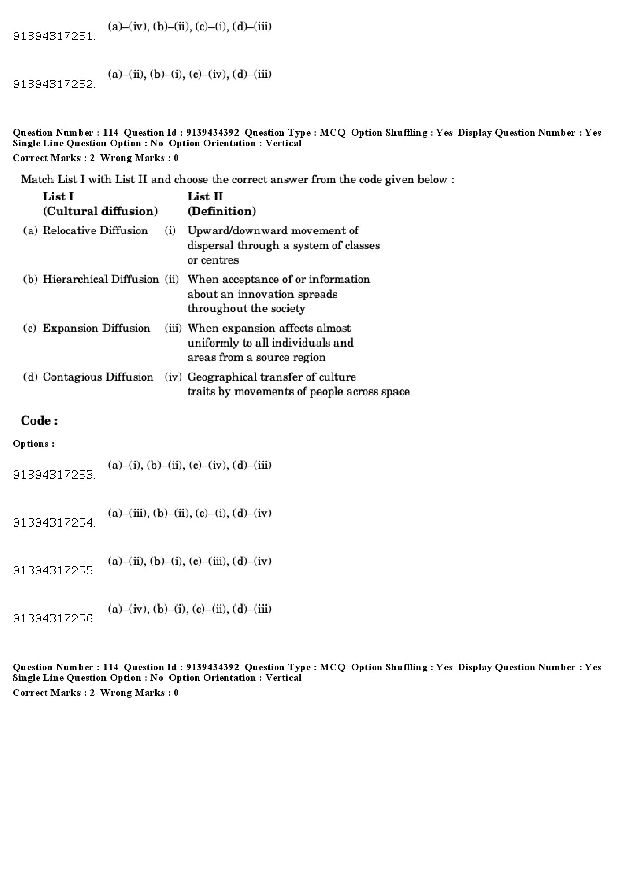 UGC NET Geography Question Paper December 2018 105