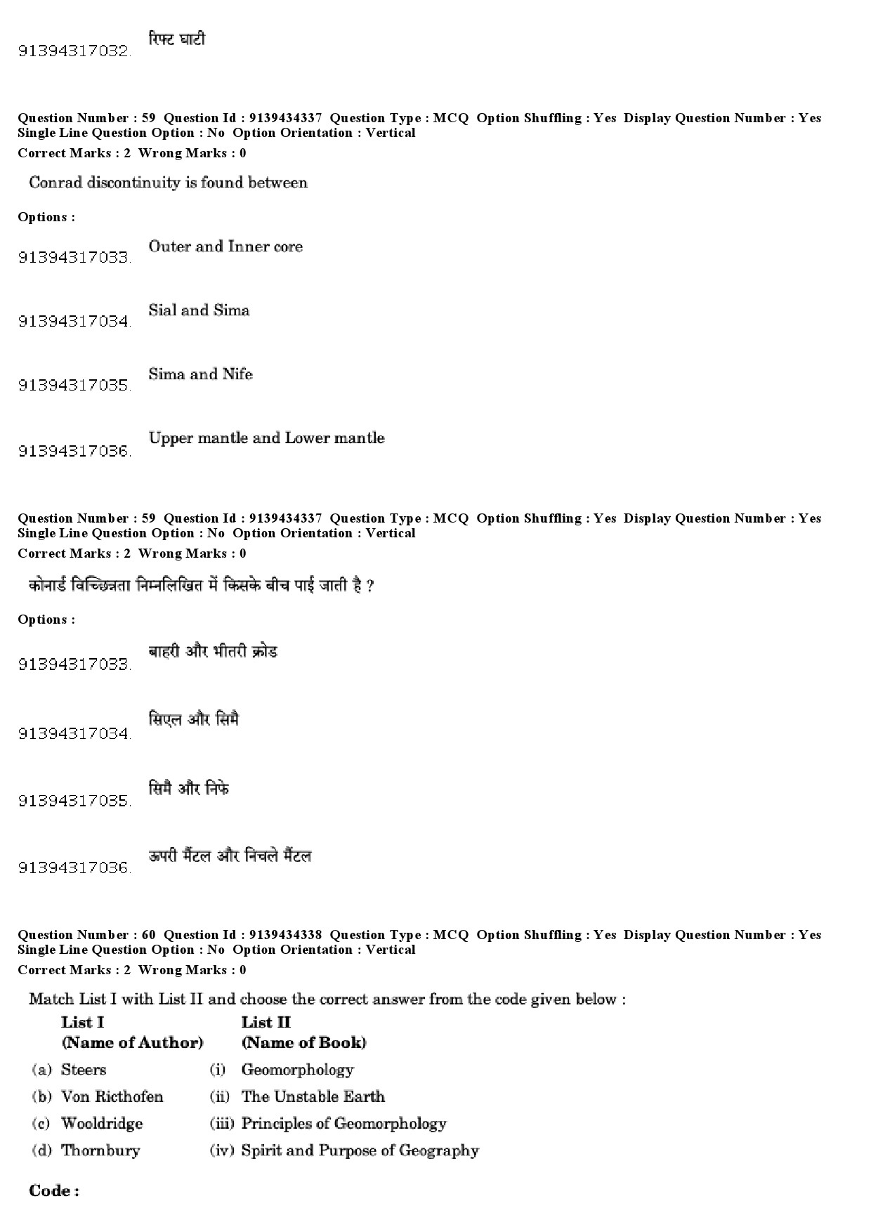 UGC NET Geography Question Paper December 2018 57