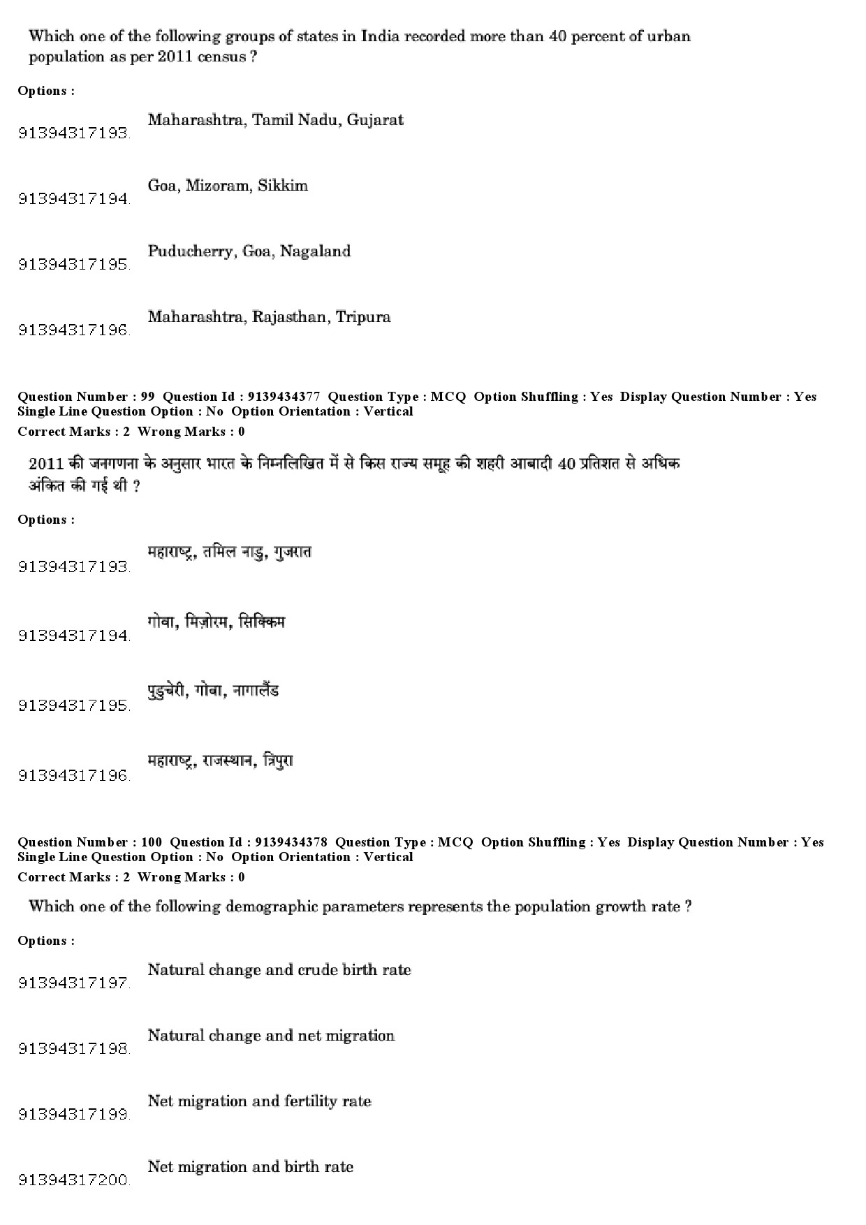 UGC NET Geography Question Paper December 2018 92