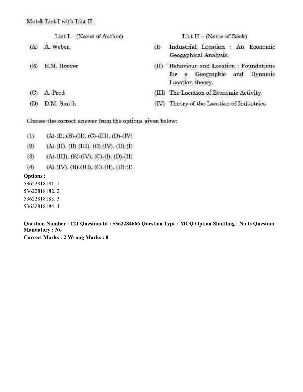 UGC NET Geography Question Paper September 2020 111