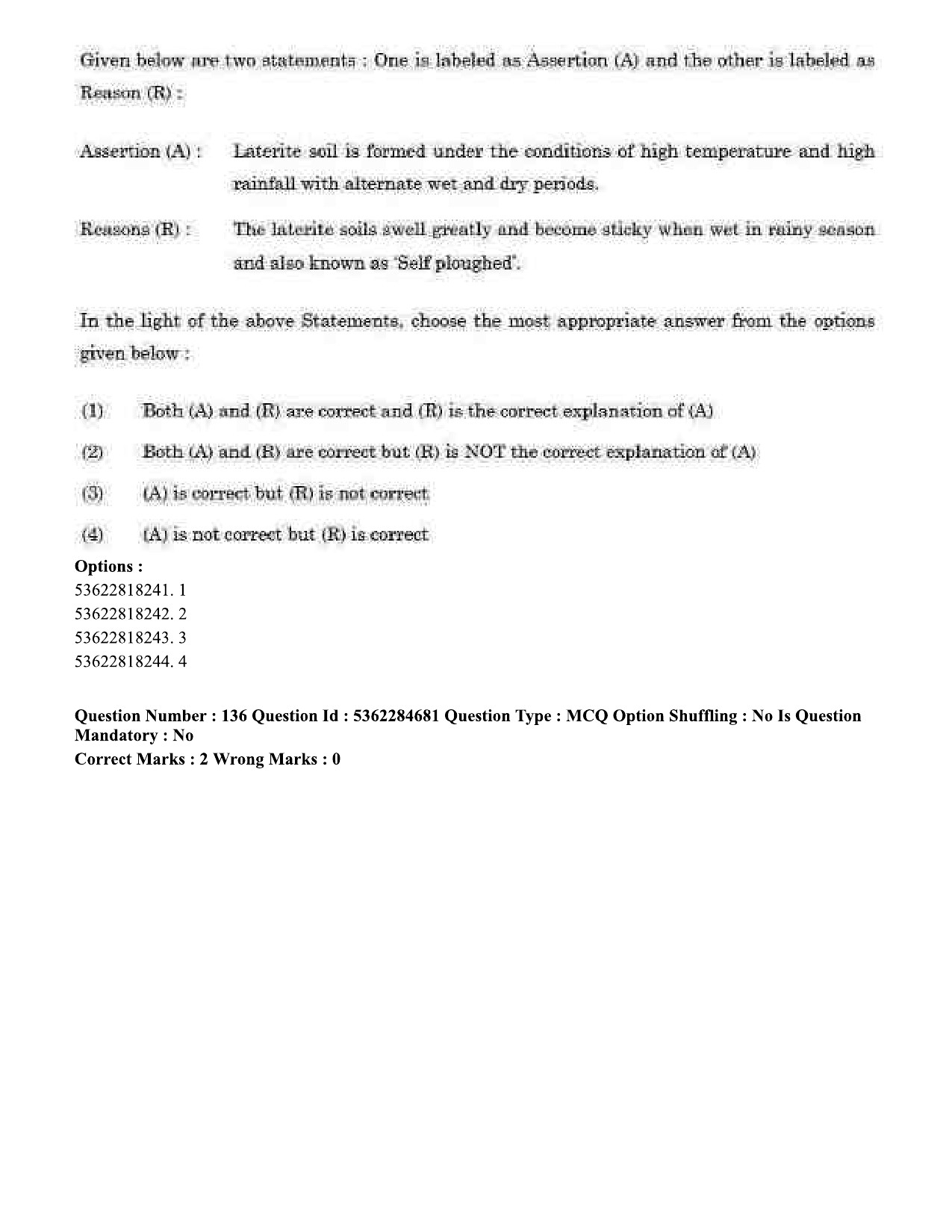 UGC NET Geography Question Paper September 2020 138