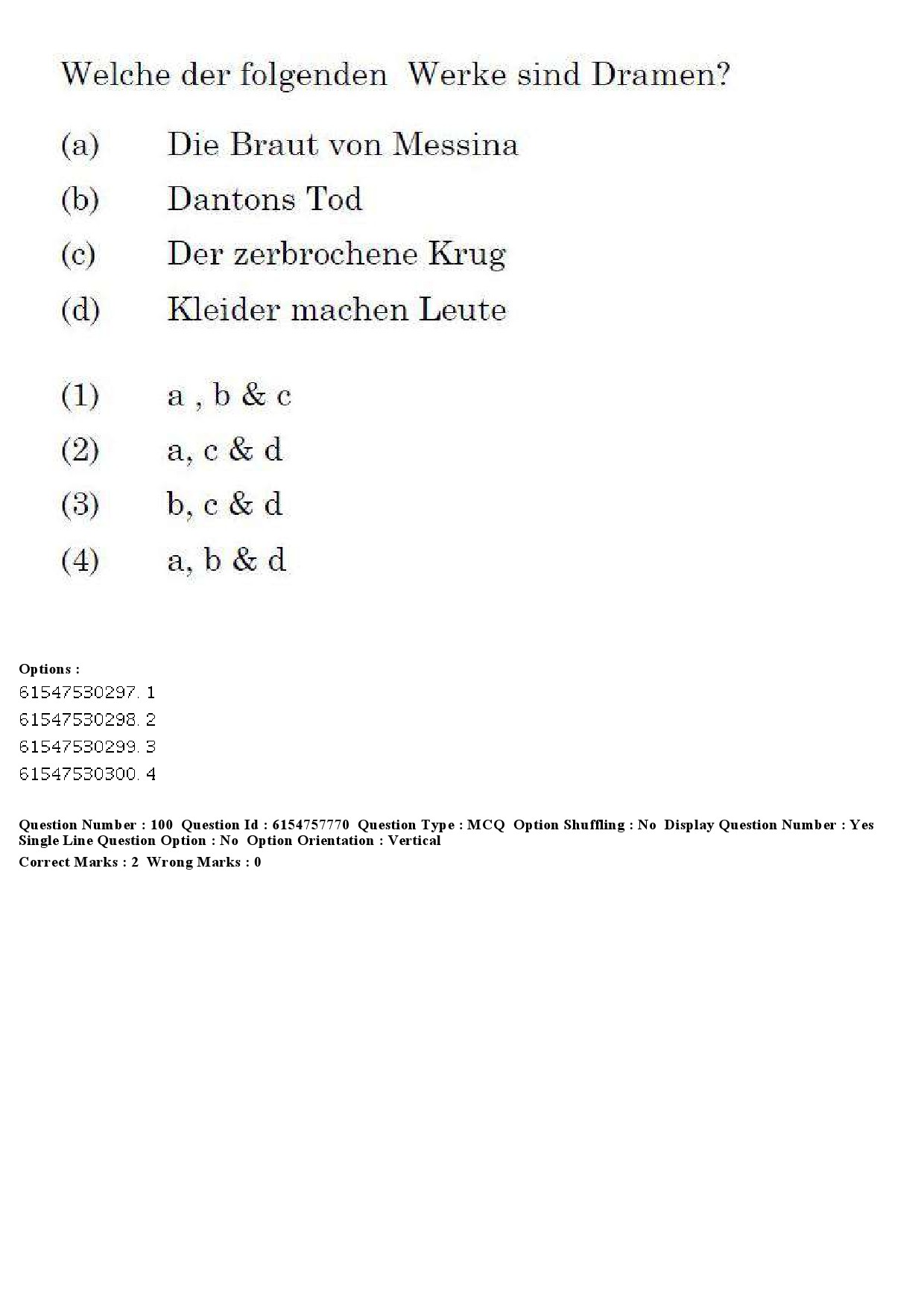 UGC NET German Question Paper December 2019 100