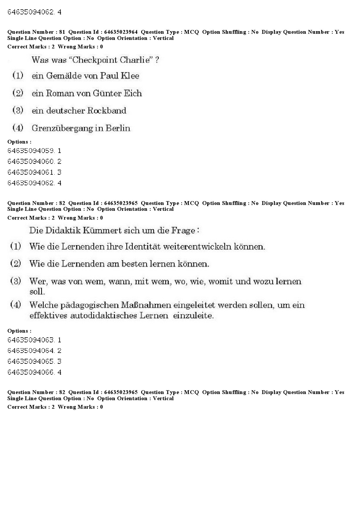 UGC NET German Question Paper June 2019 64