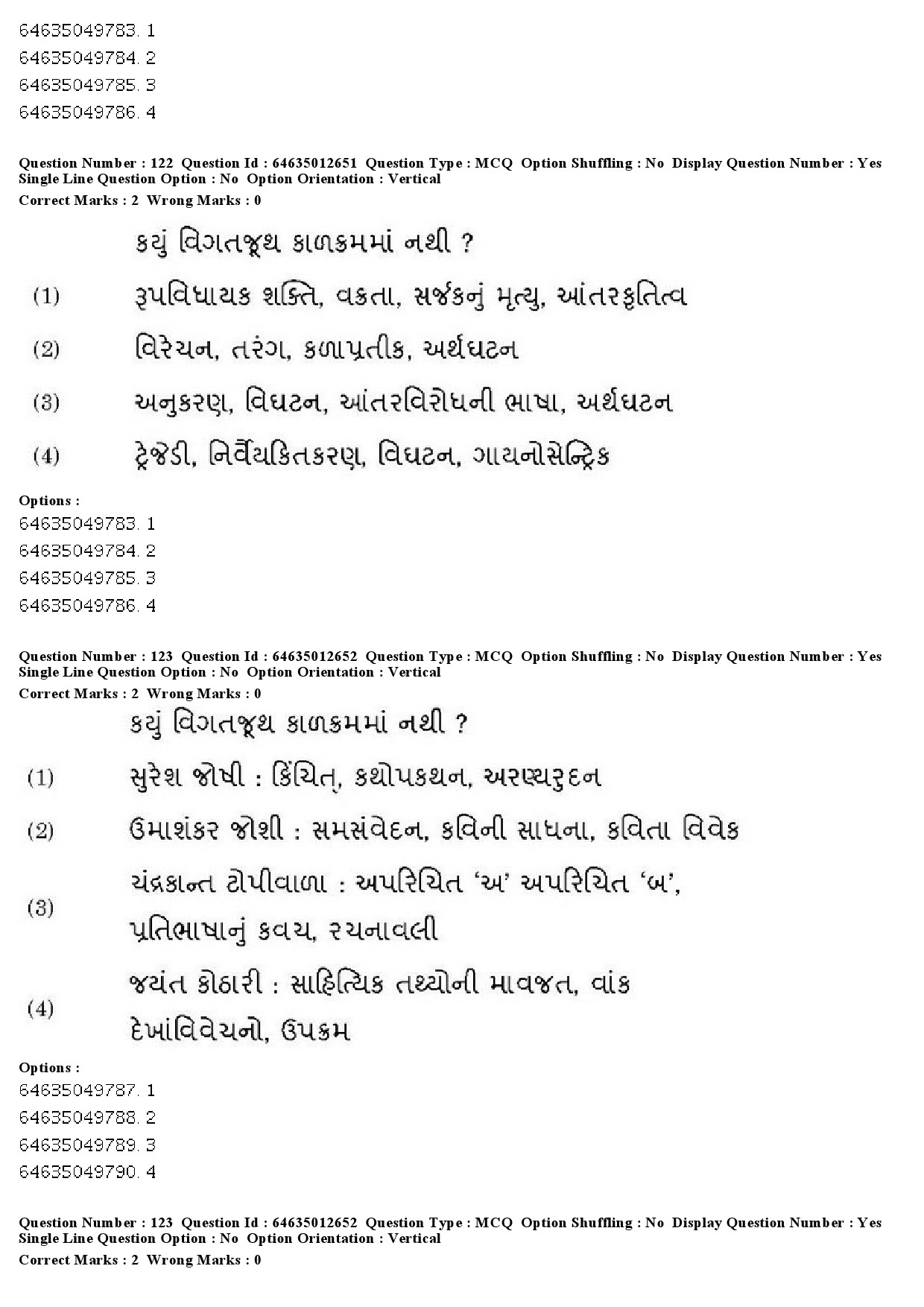 UGC NET Gujarati Question Paper June 2019 103