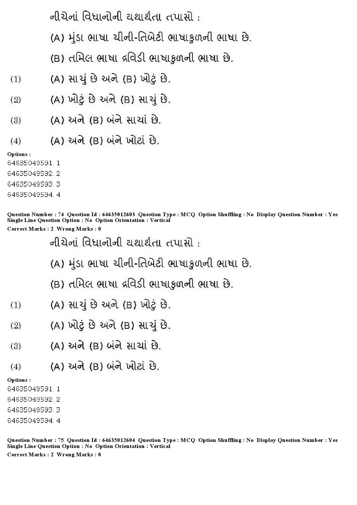 UGC NET Gujarati Question Paper June 2019 57