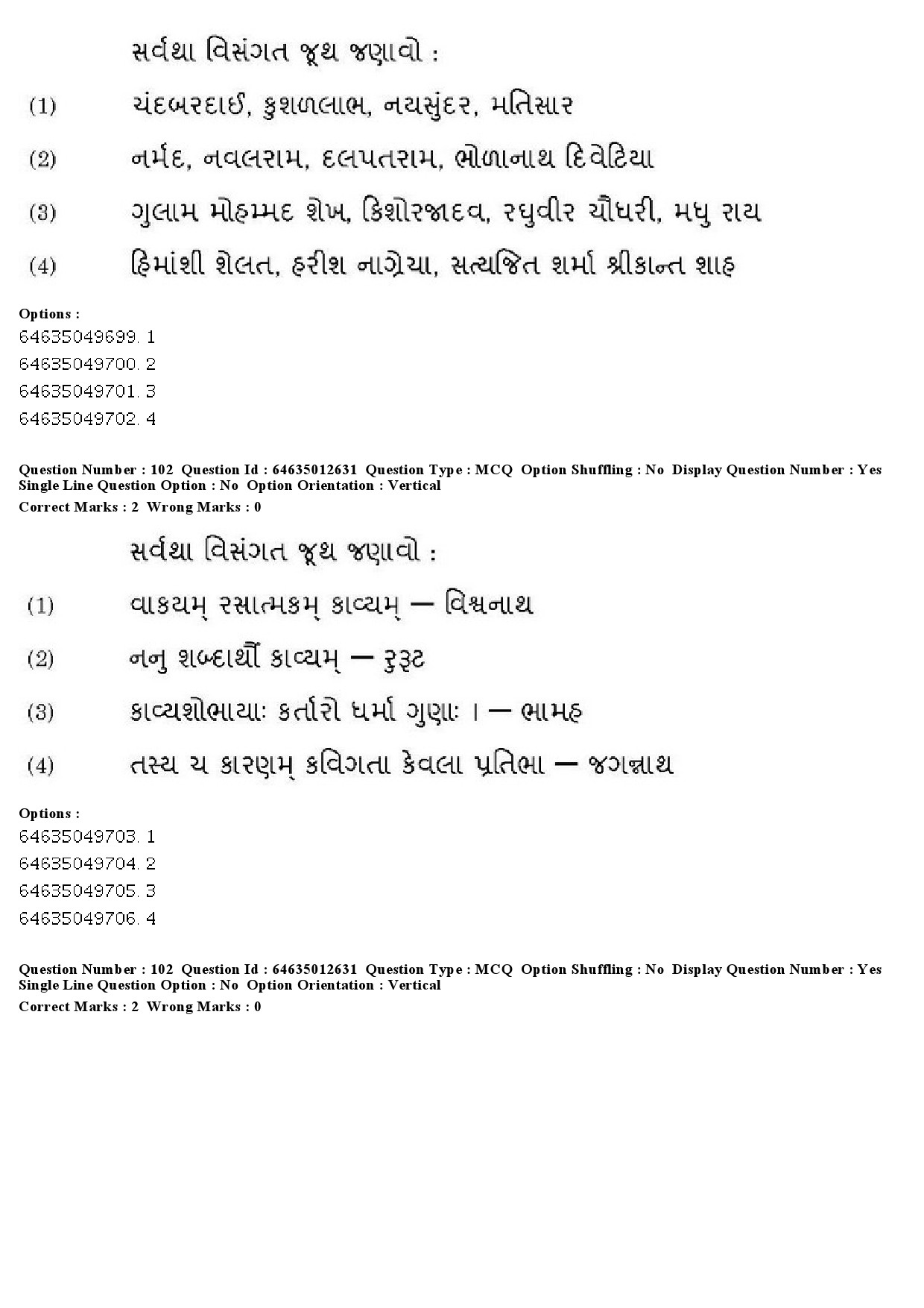 UGC NET Gujarati Question Paper June 2019 83