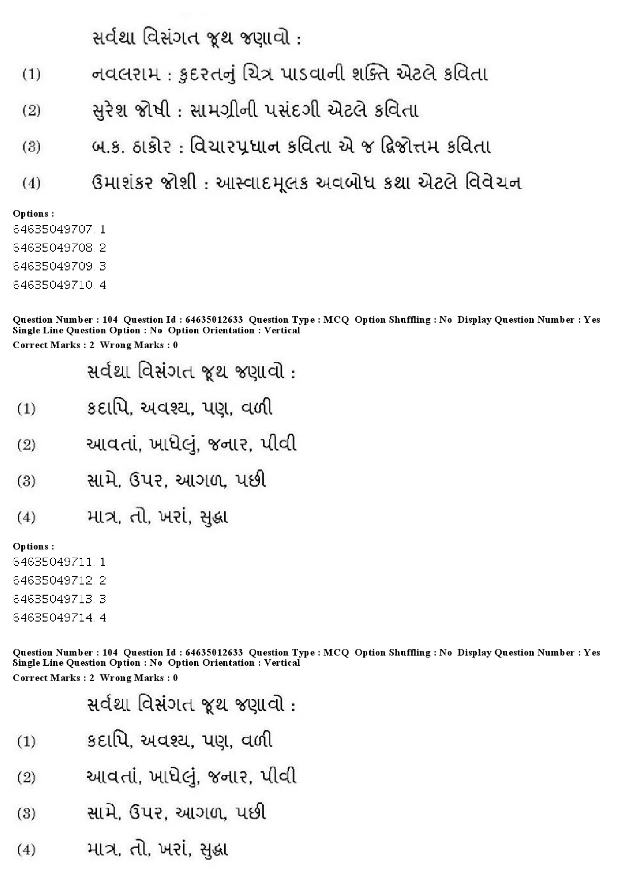 UGC NET Gujarati Question Paper June 2019 85