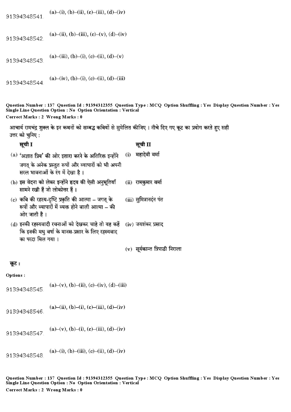 UGC NET Hindi Question Paper December 2018 128