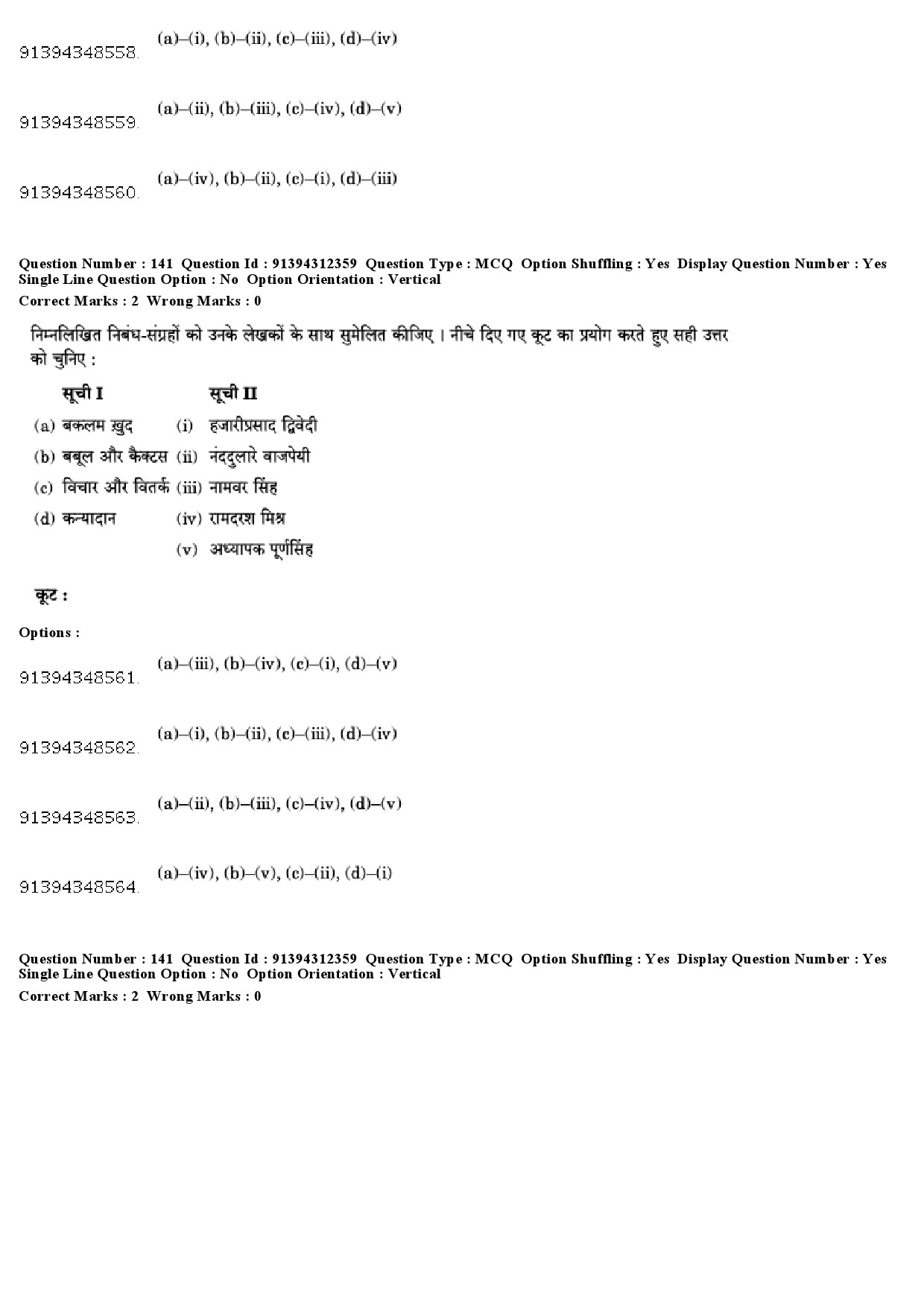 UGC NET Hindi Question Paper December 2018 133