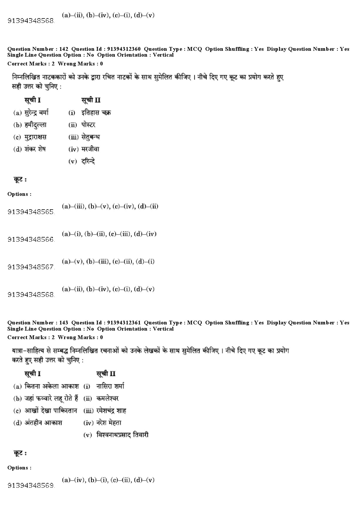 UGC NET Hindi Question Paper December 2018 135