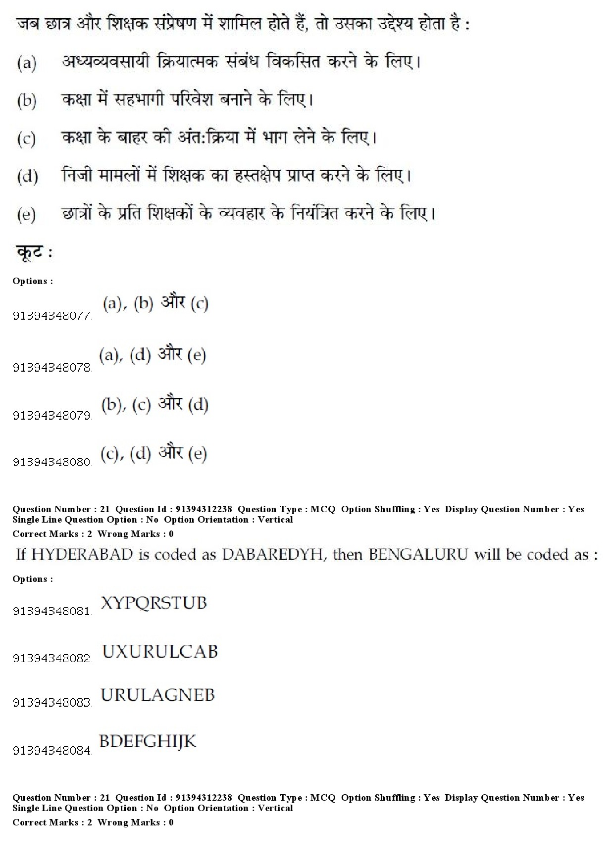 UGC NET Hindi Question Paper December 2018 22