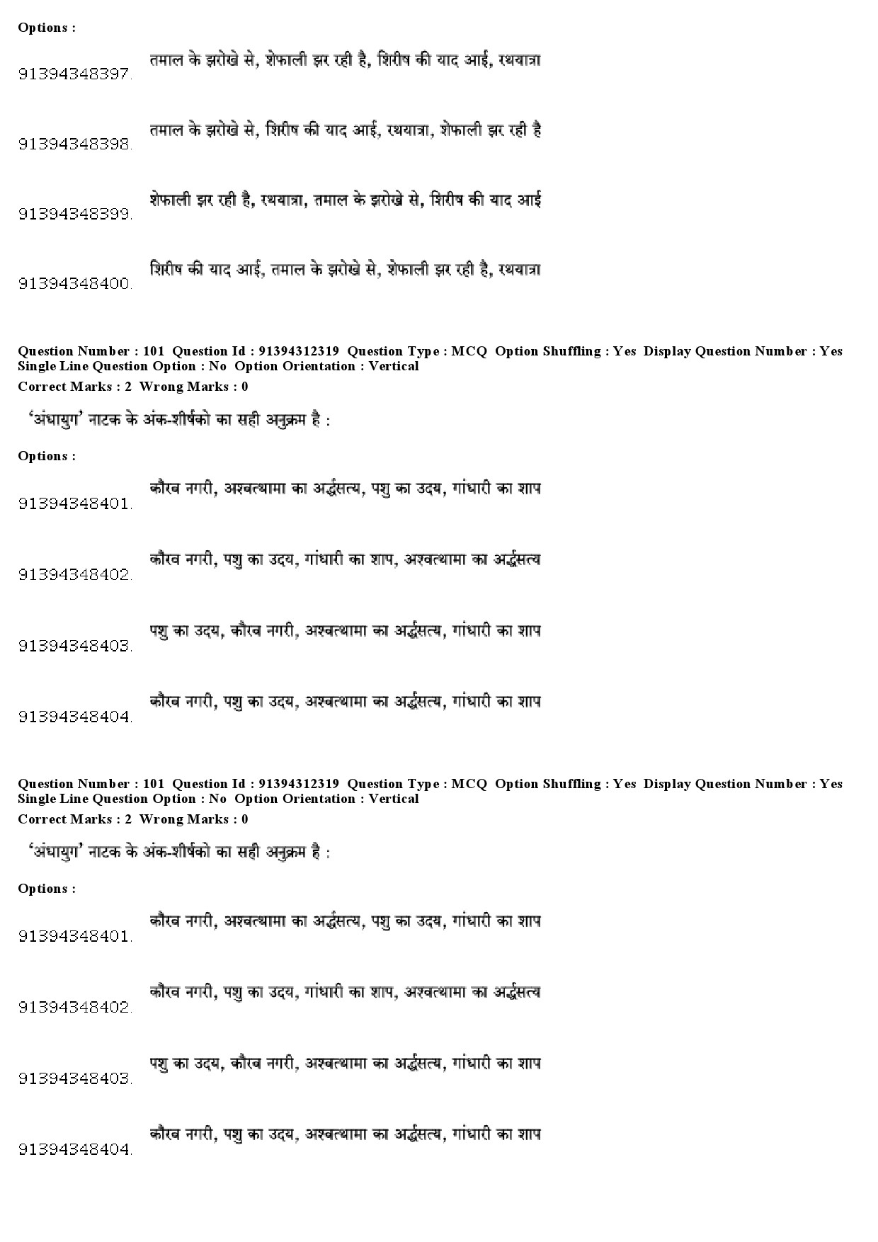 UGC NET Hindi Question Paper December 2018 92