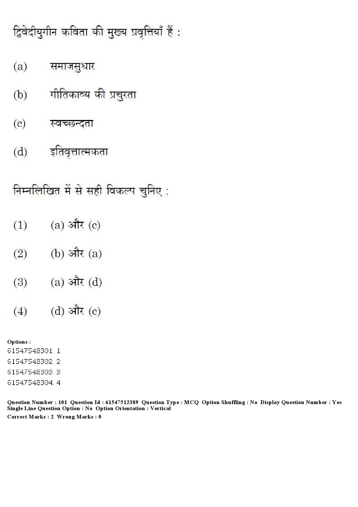 UGC NET Hindi Question Paper December 2019 106