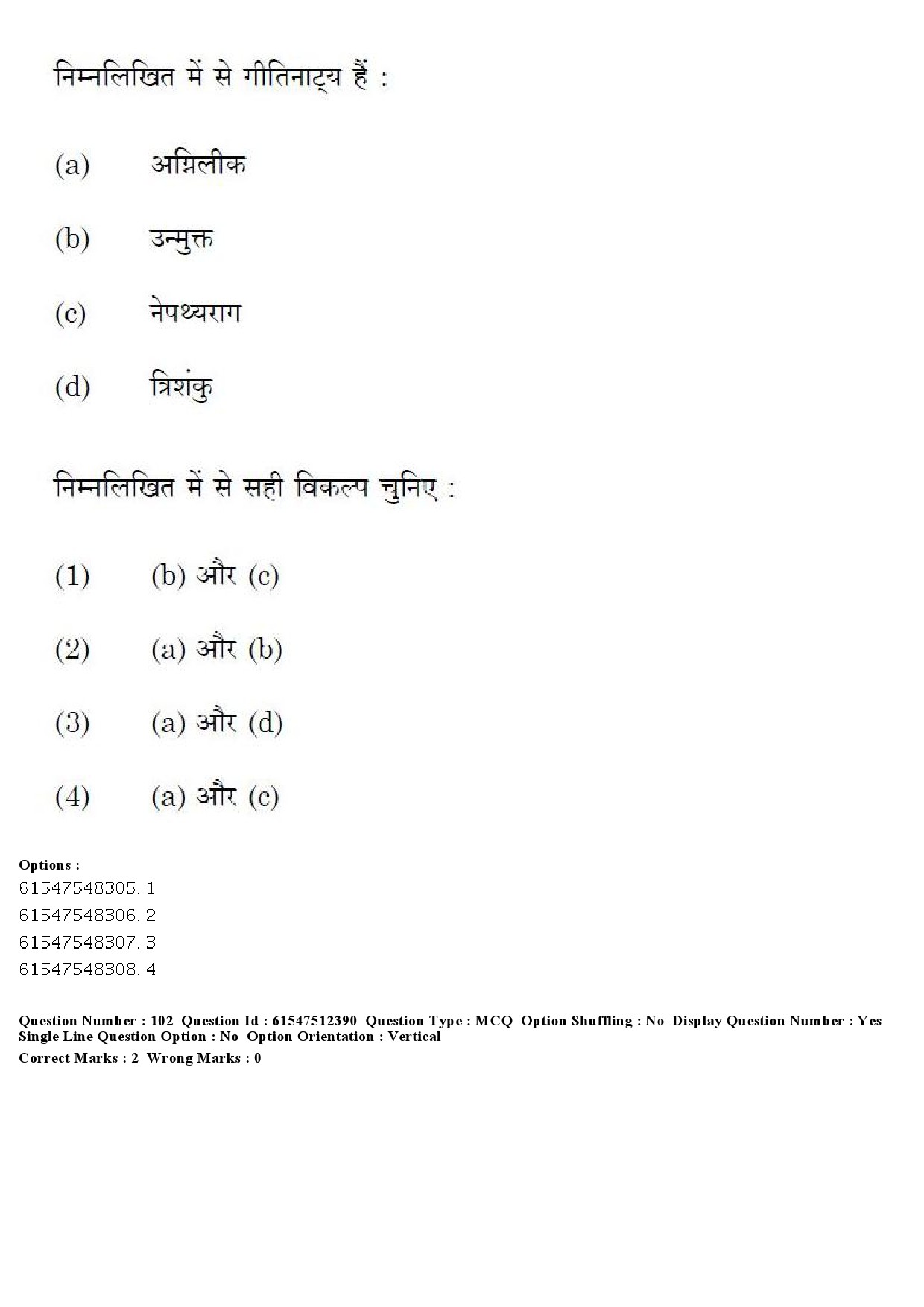 UGC NET Hindi Question Paper December 2019 108